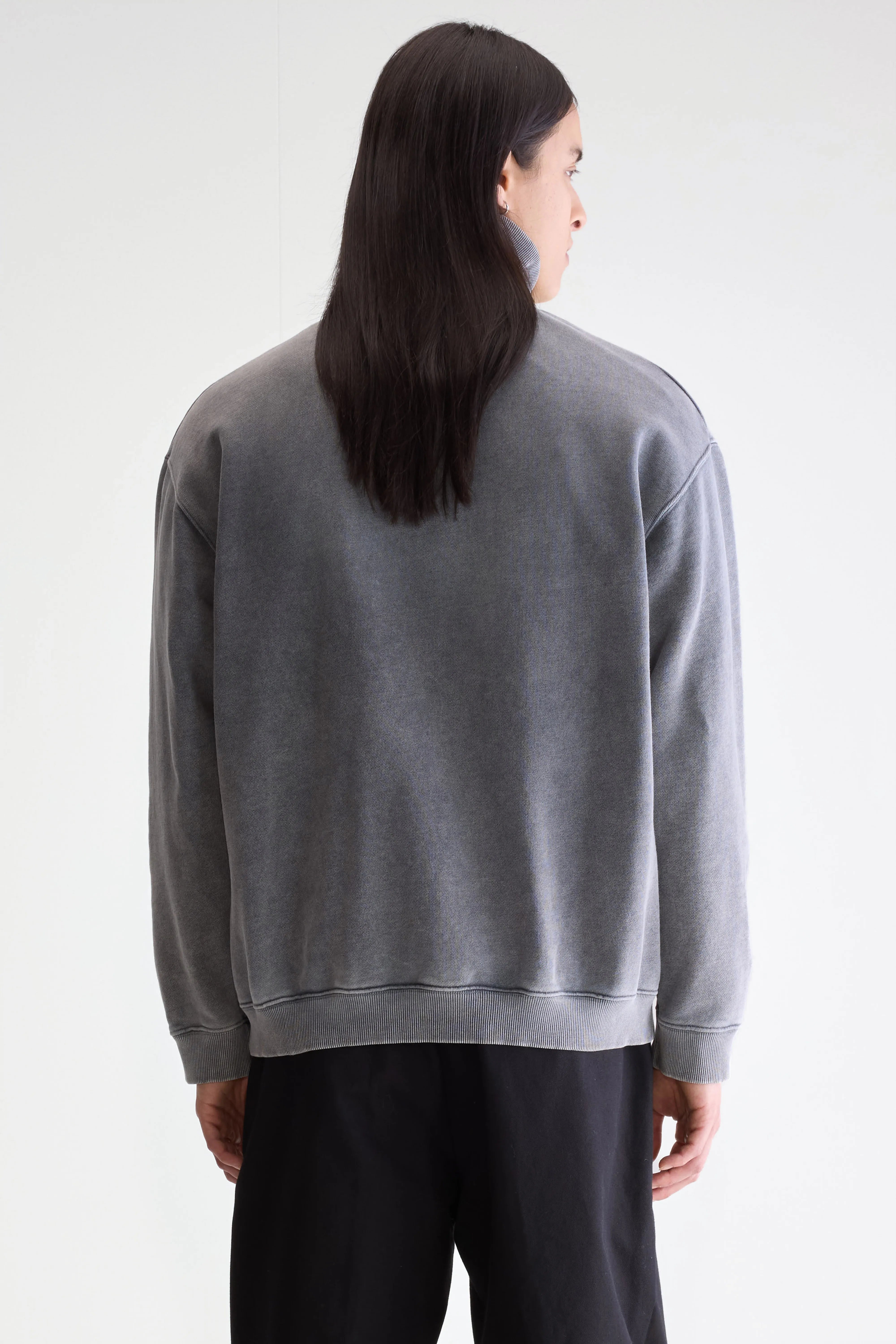 Sweatshirt col zippé Fabro (252 / M / BLACK BLUE)