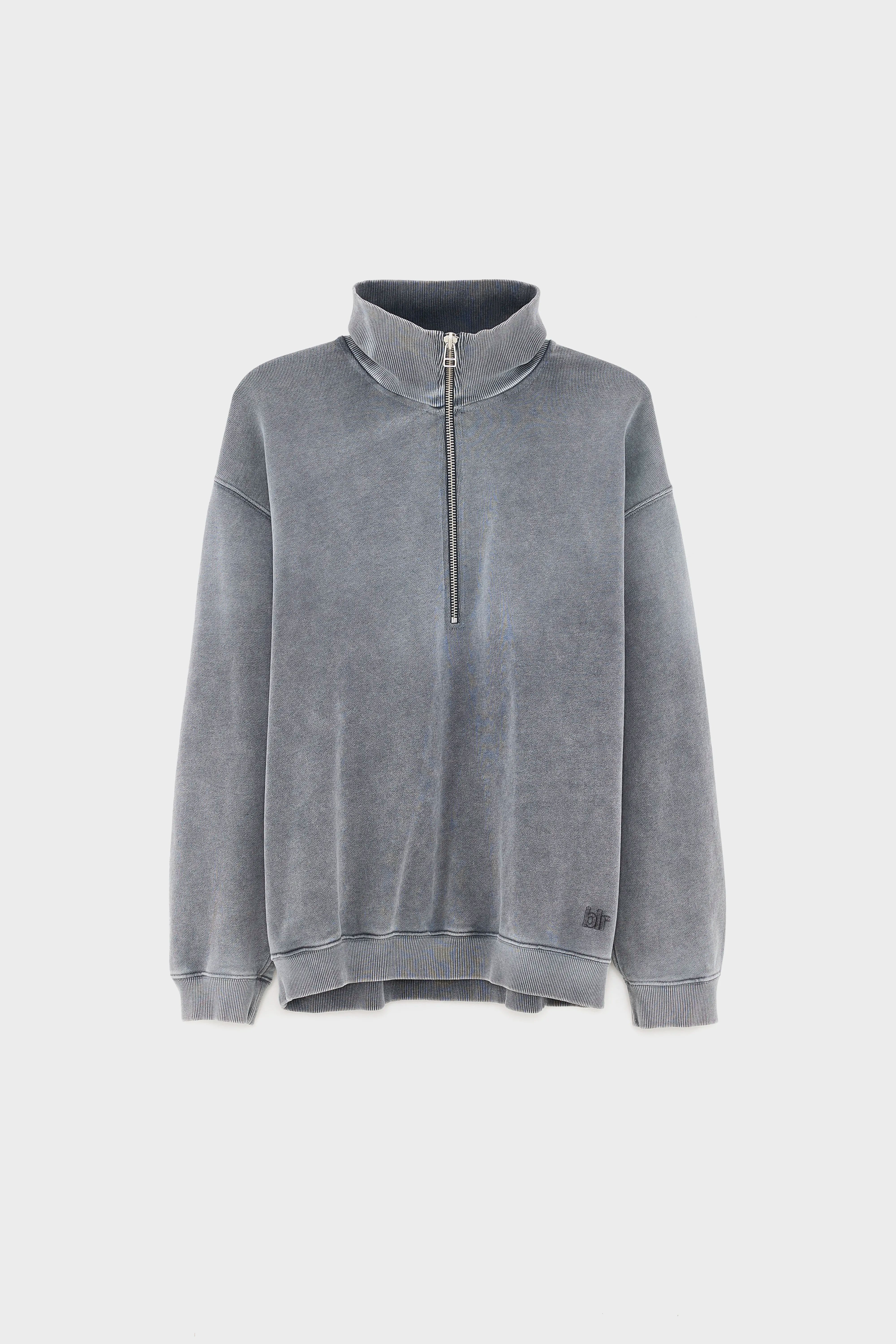 Sweatshirt col zippé Fabro (252 / M / BLACK BLUE)