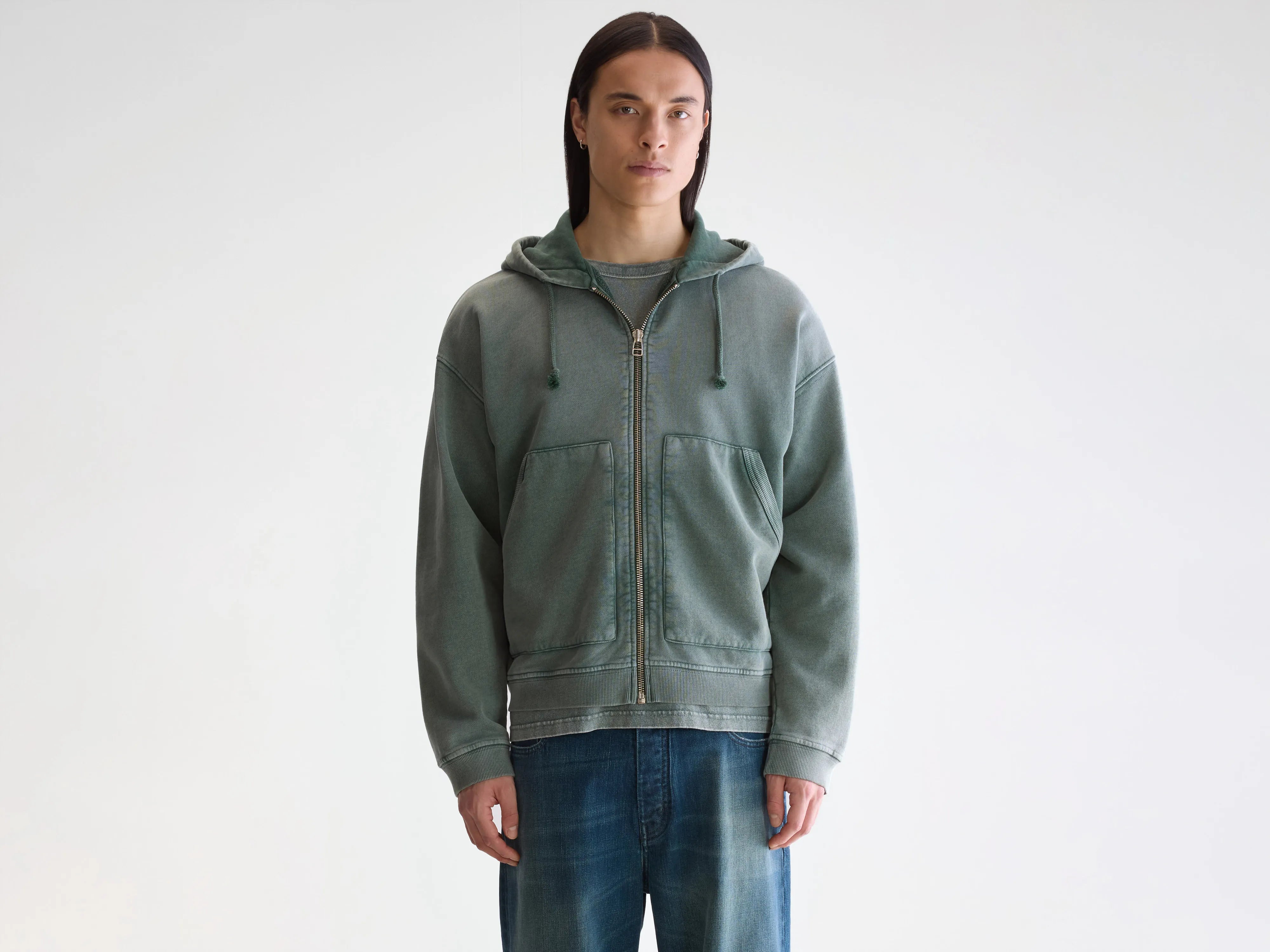 Sweatshirt à capuche zippé Falkon (252 / M / BOTTLE)