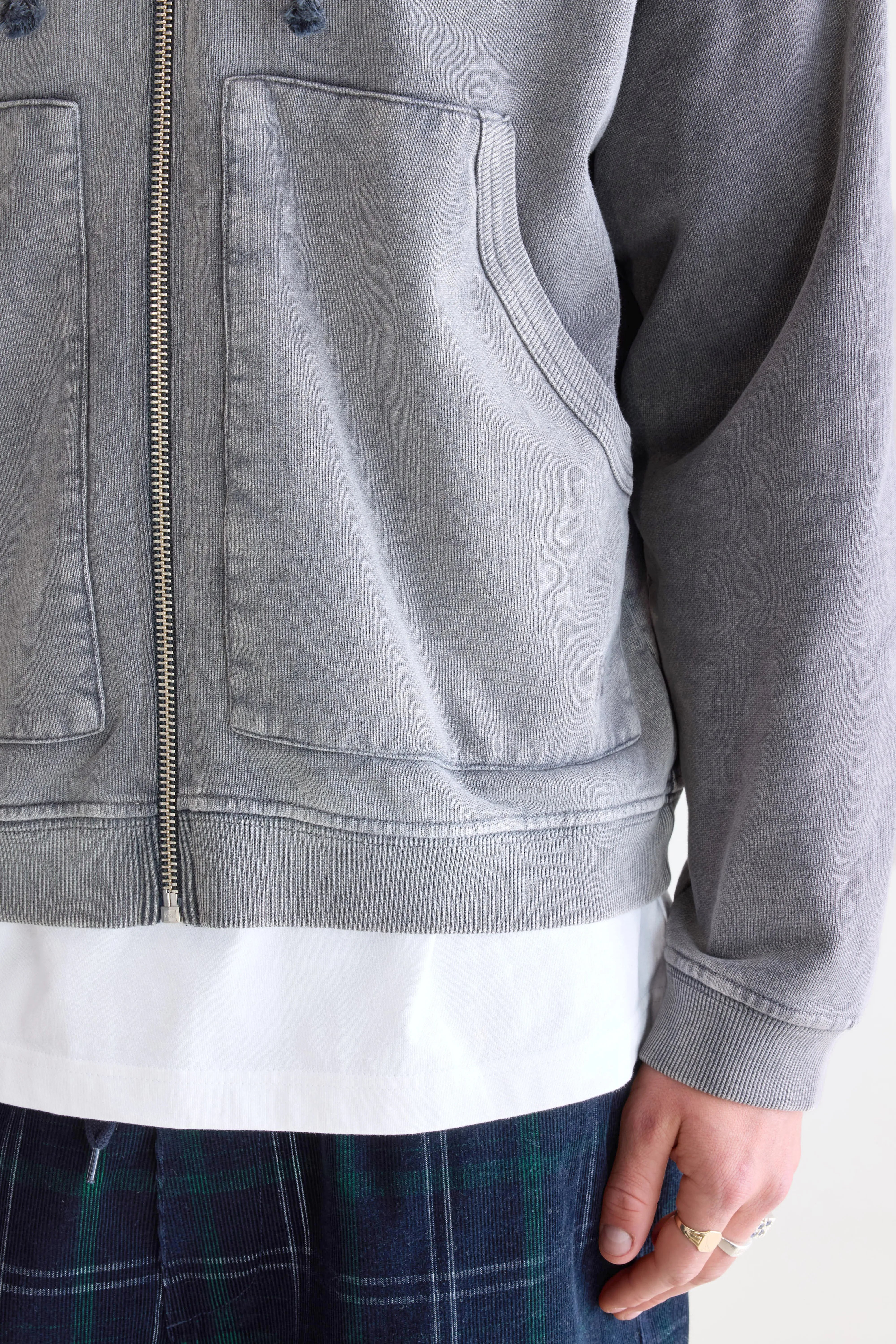 Falkon hoodie met rits (252 / M / BLACK BLUE)