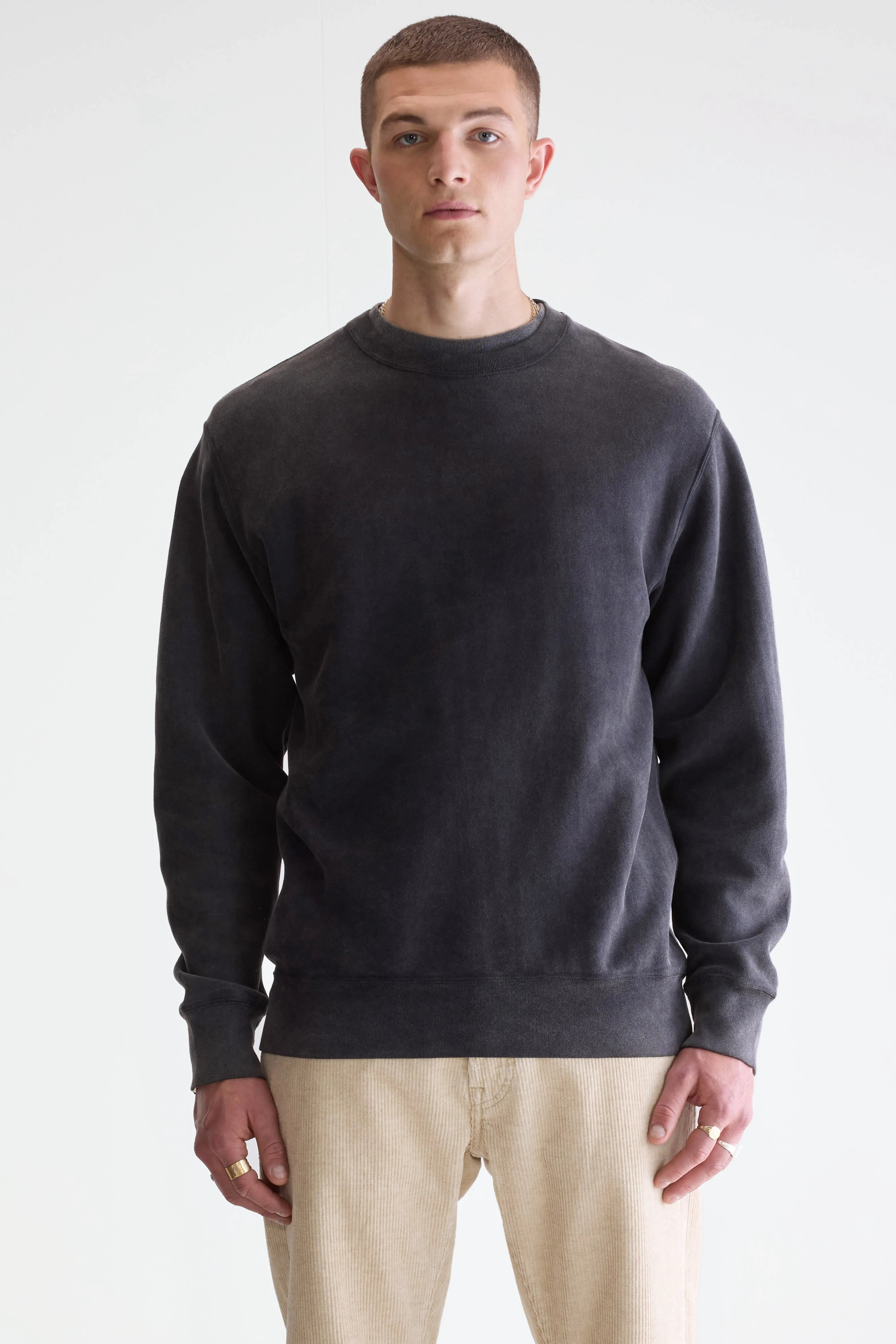Flake crewneck sweatshirt (252 / M / BLACK)