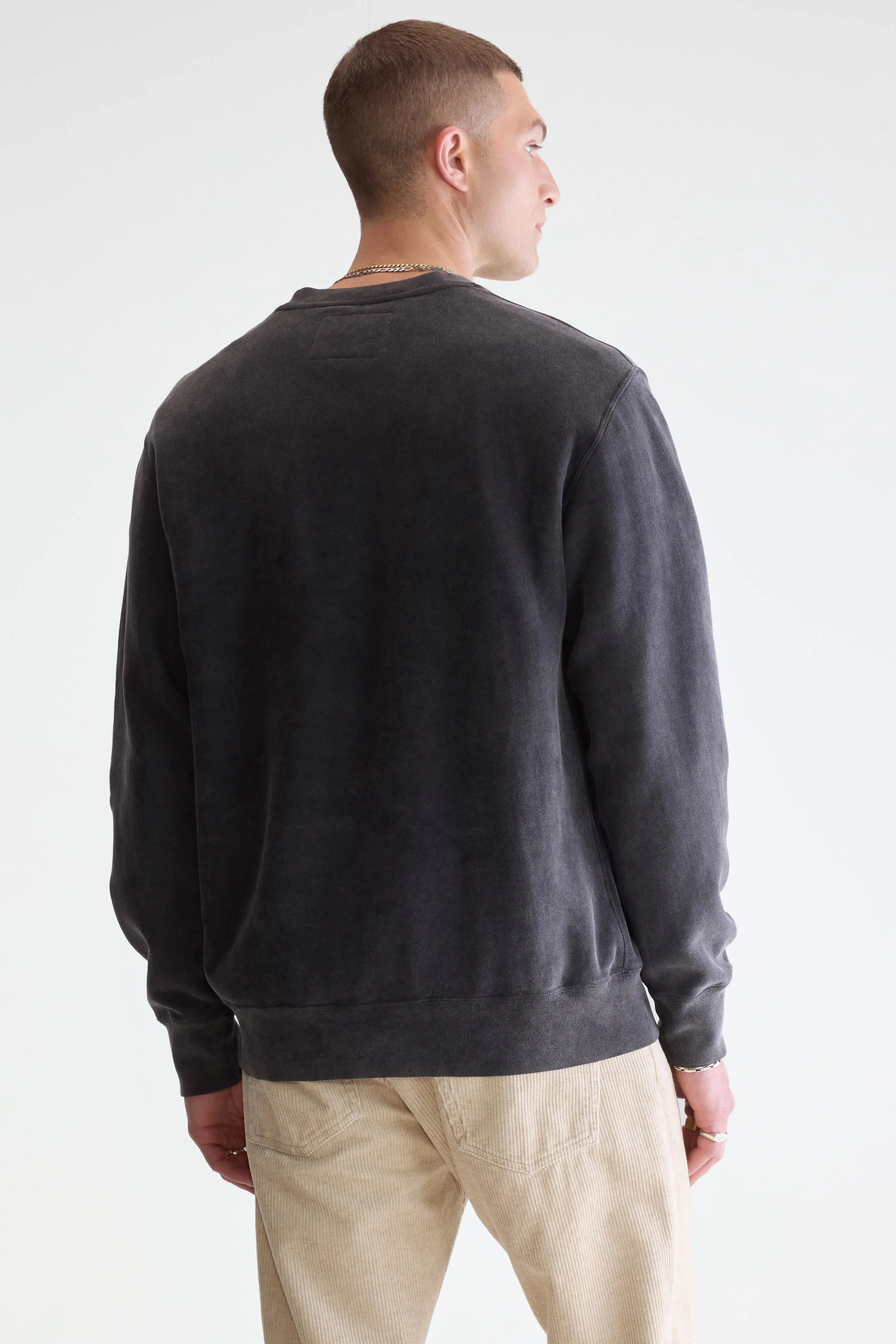Flake crewneck sweatshirt (252 / M / BLACK)