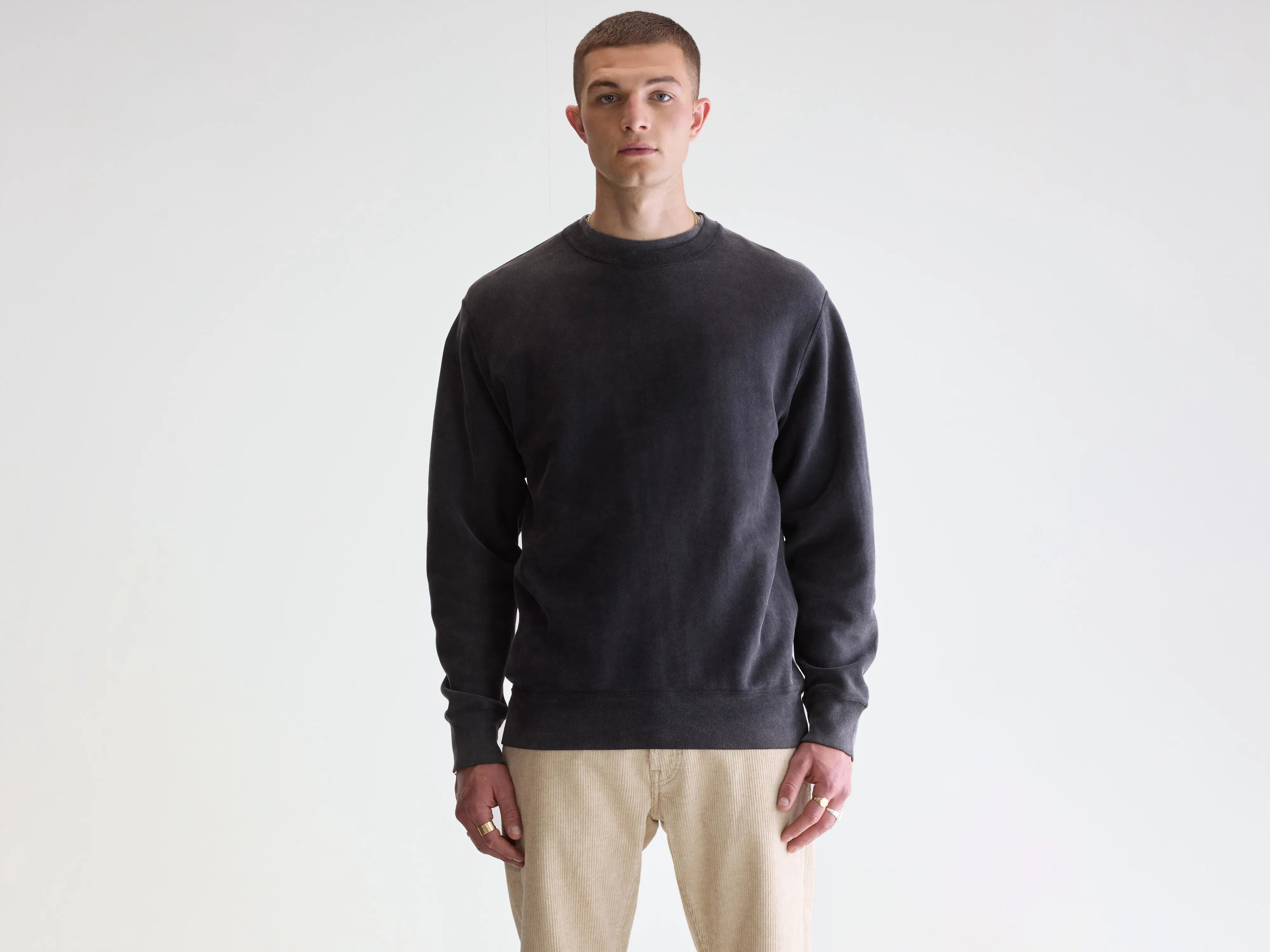 Flake crewneck sweatshirt (252 / M / BLACK)