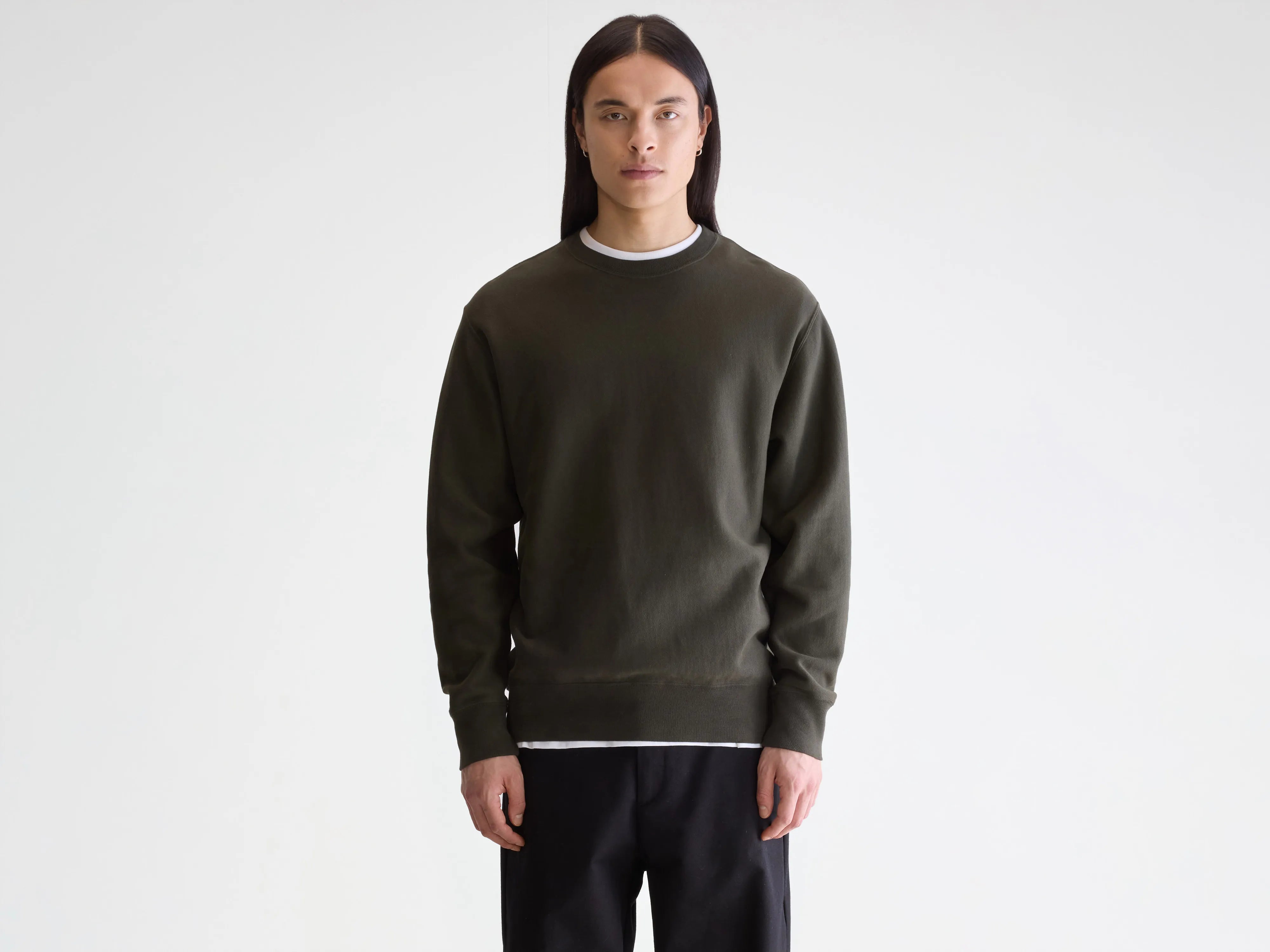 Flake crewneck sweatshirt (252 / M / DARK OLIVE)