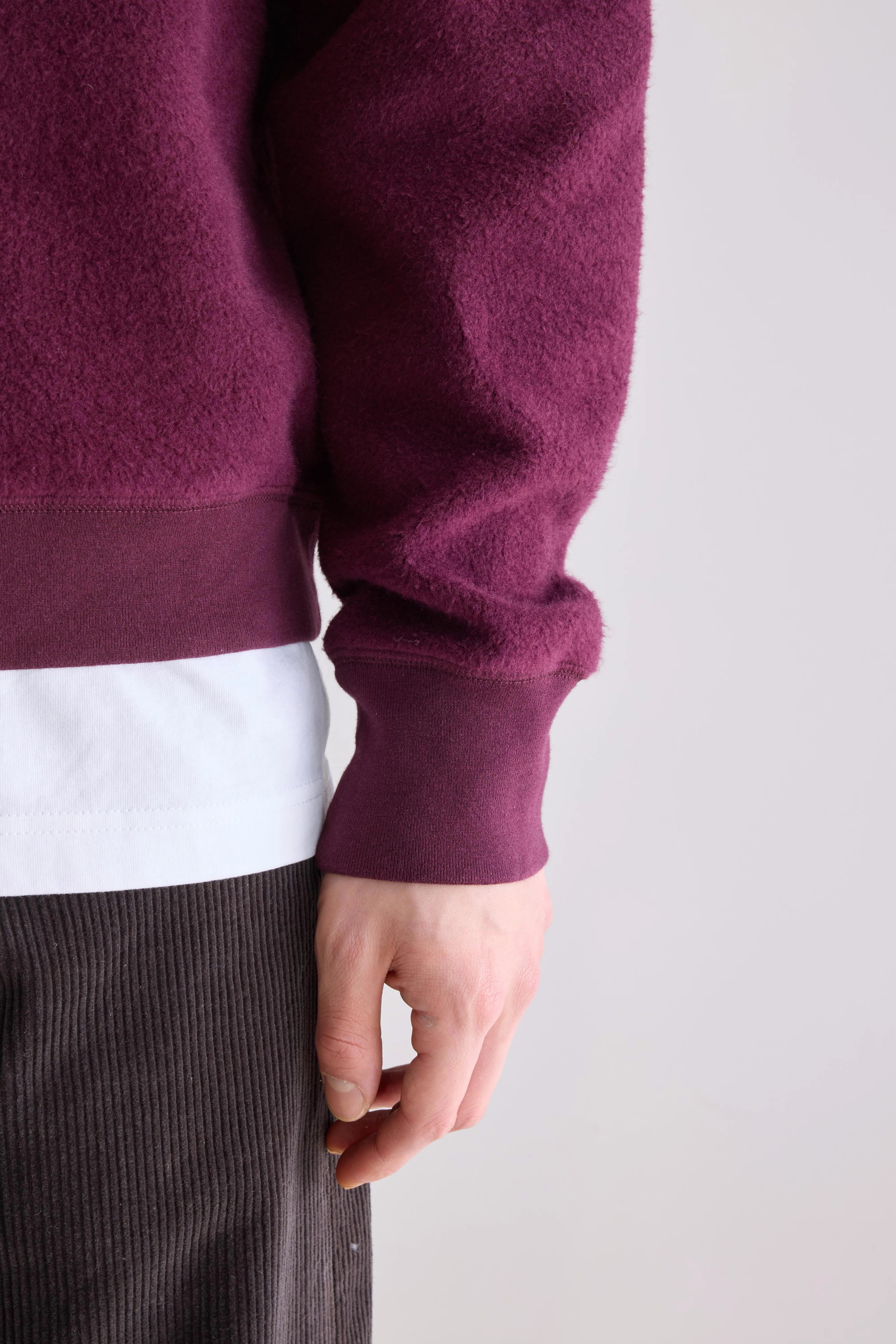 Mat sweatshirt met ronde hals (252 / M / WINE)