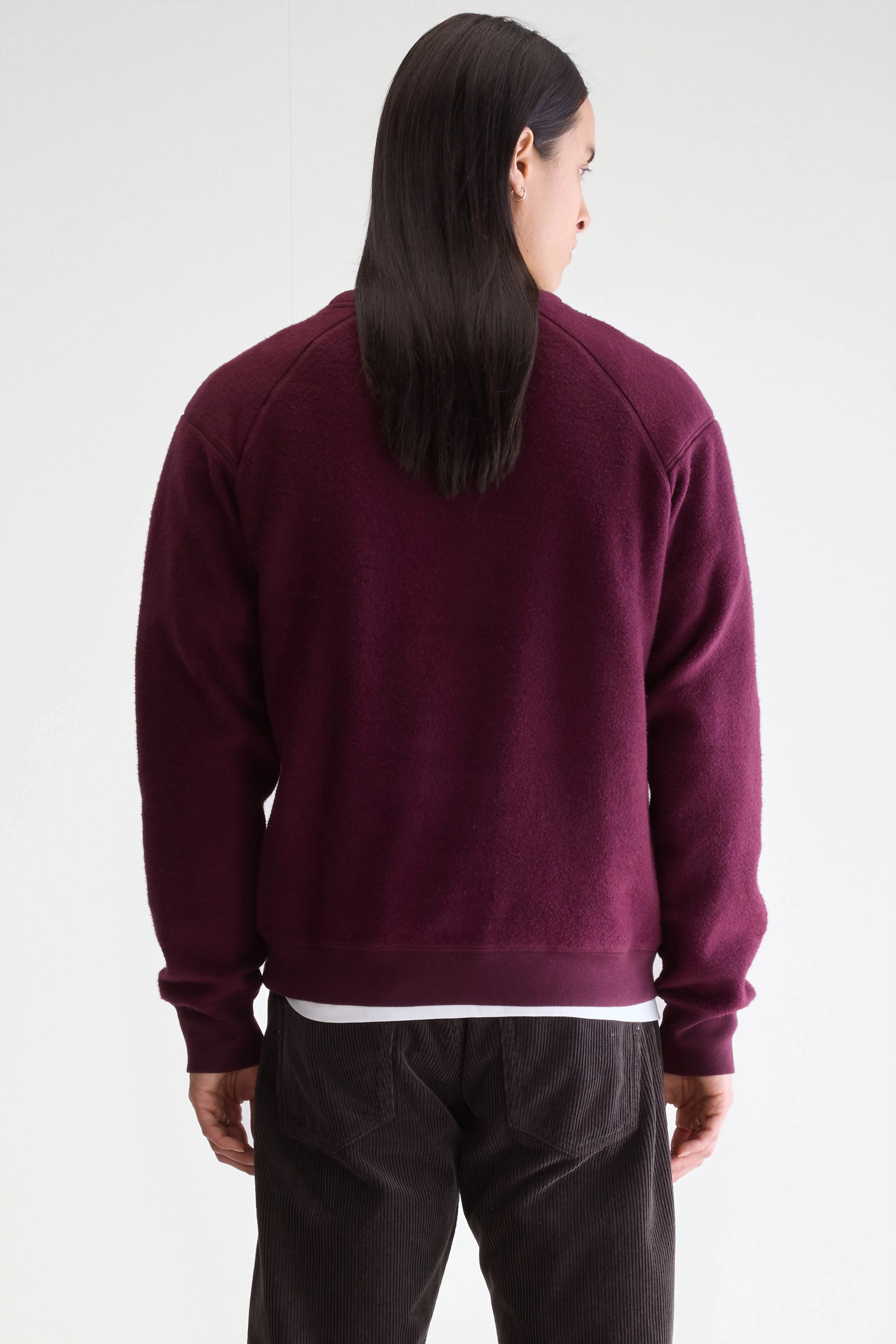 Mat sweatshirt met ronde hals (252 / M / WINE)