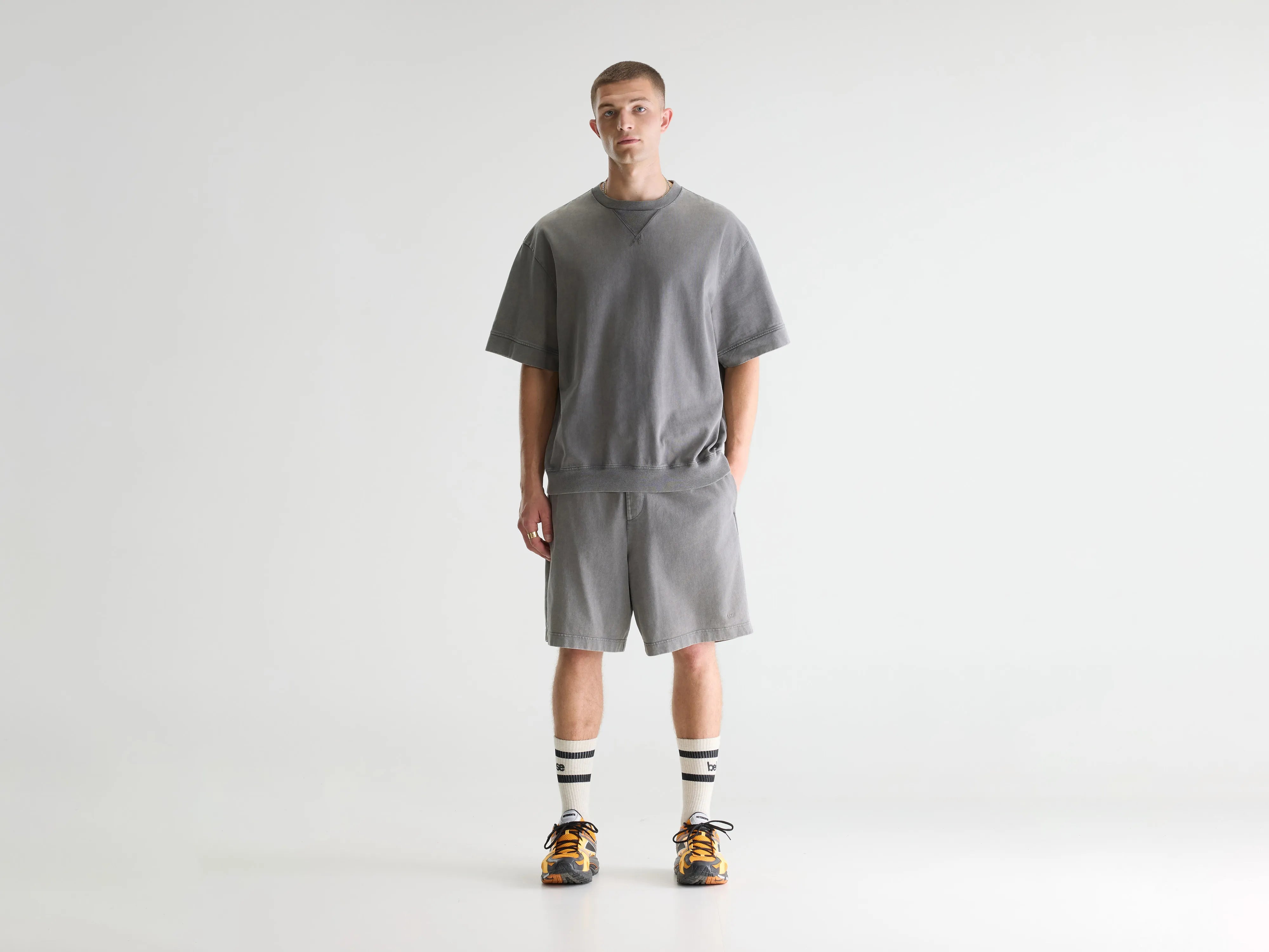 Flank wijde korte broek (261 / M / OXYD GREY)