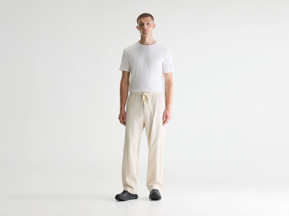 Off-white corduroy flat-front trousers for men | Bellerose