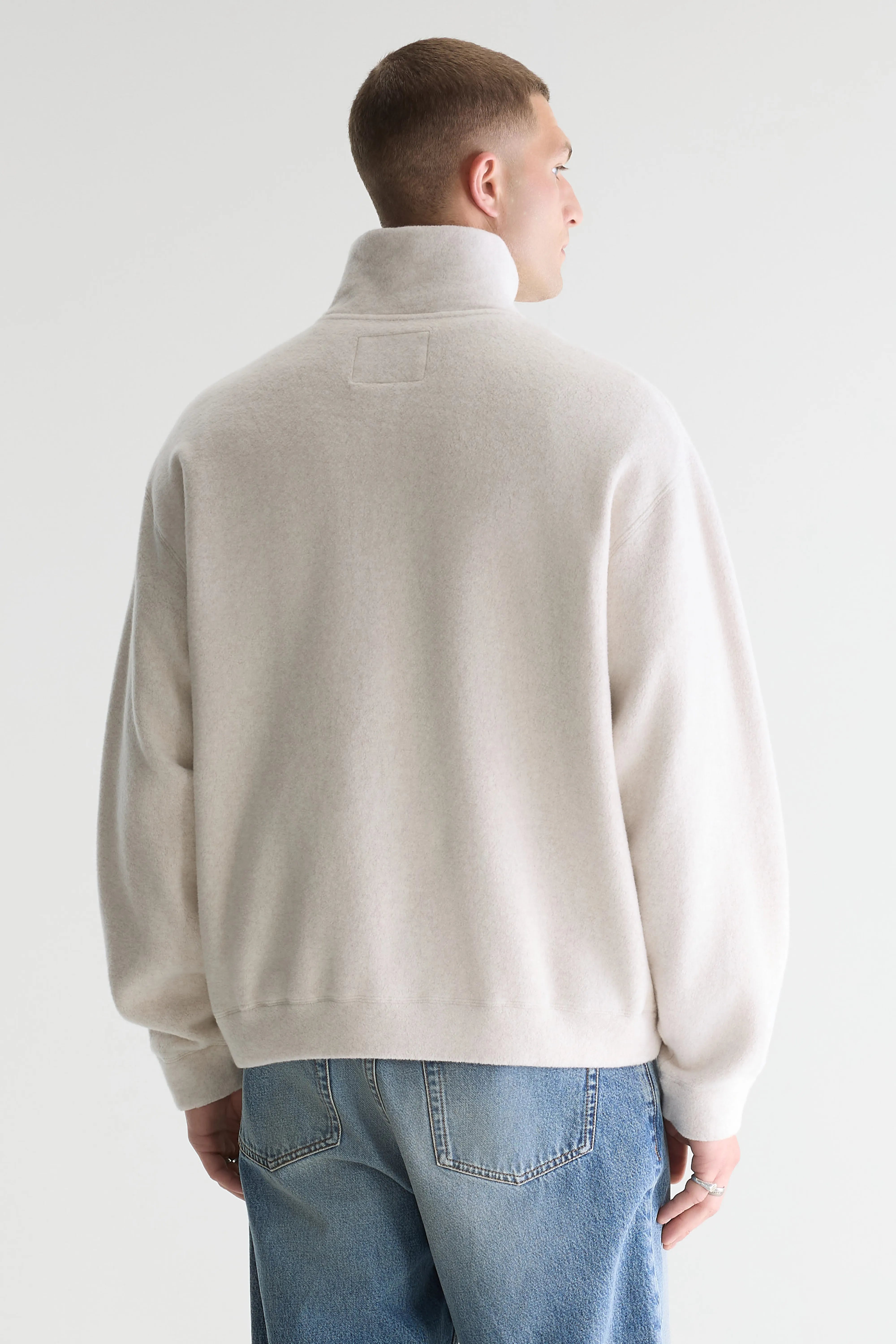 Maber sweatshirt met kwartrits (261 / M / CALCAIRE)
