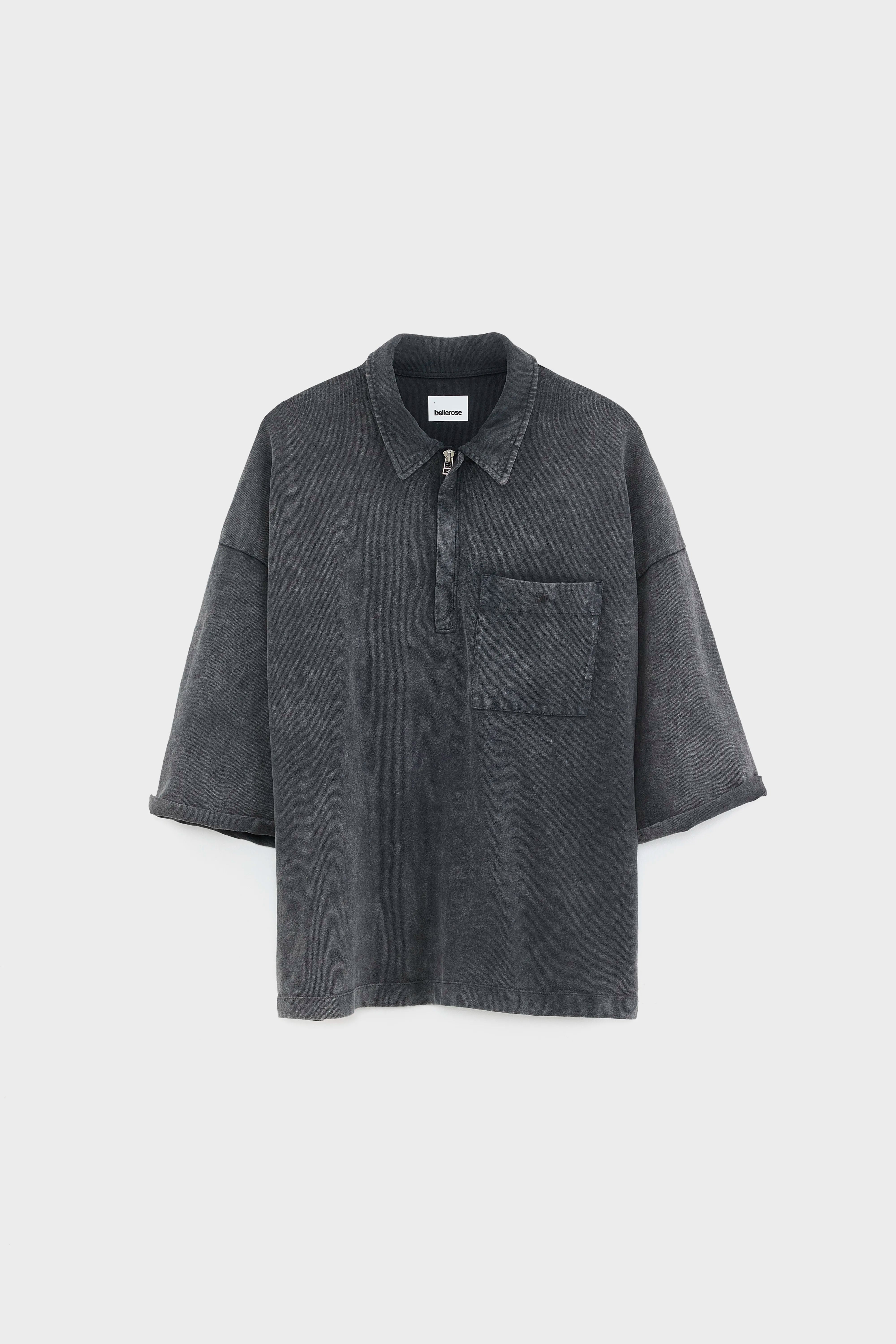 Felly polo met ritssluiting (261 / M / BLACK BLUE)