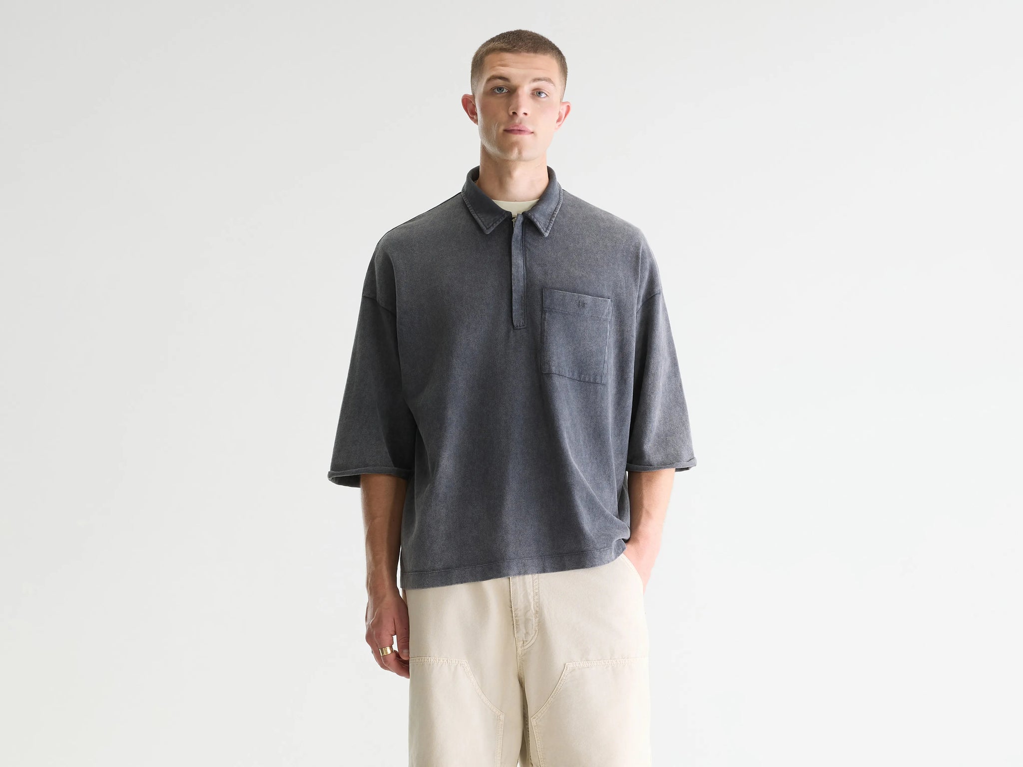 Oversized zip-up polo shirt for men | Bellerose
