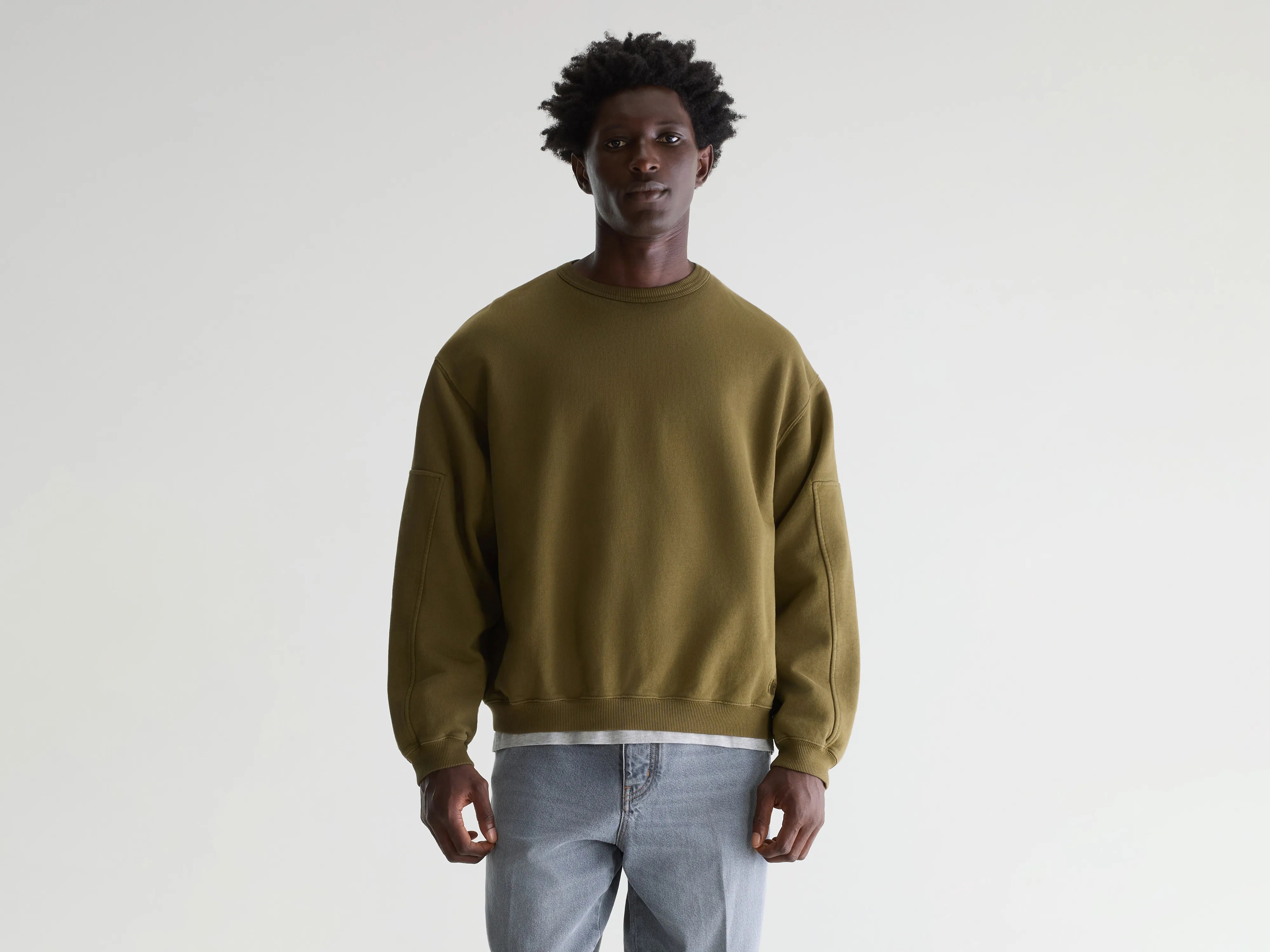 Fapien sweatshirt met ronde hals (261 / M / MILITARY)