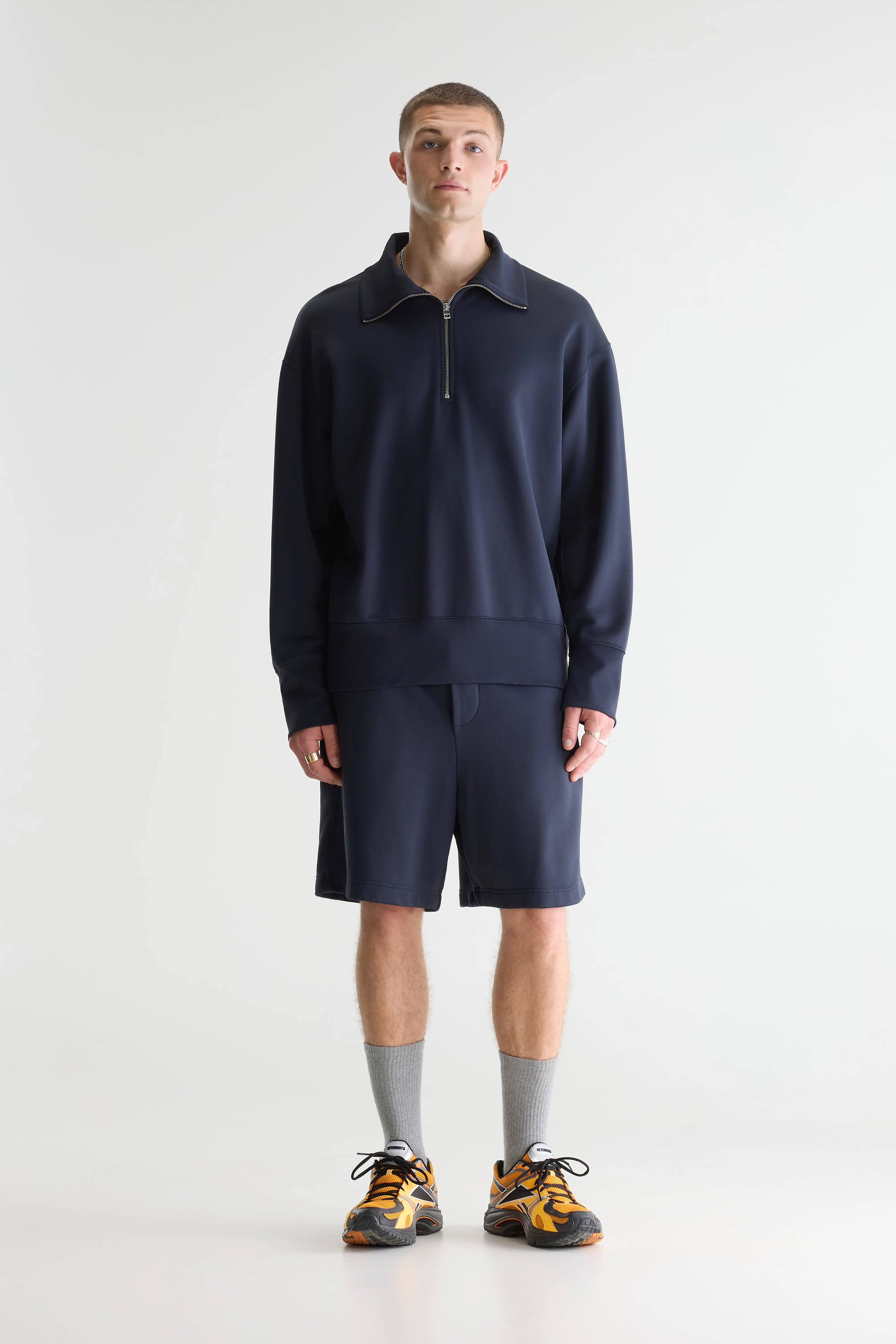 Faber sweatshirt met halve rits (261 / M / DARK NAVY)