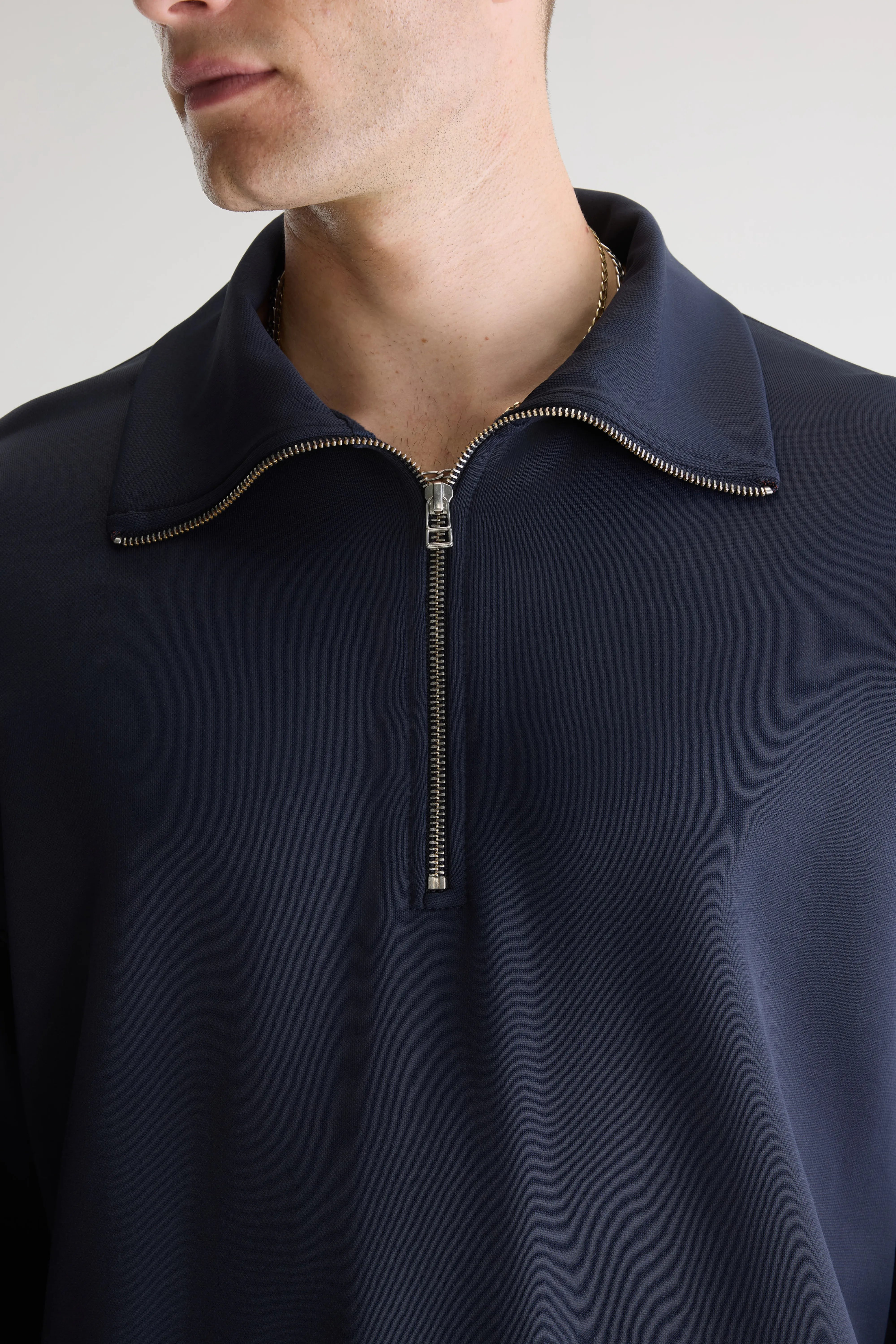 Faber sweatshirt met halve rits (261 / M / DARK NAVY)