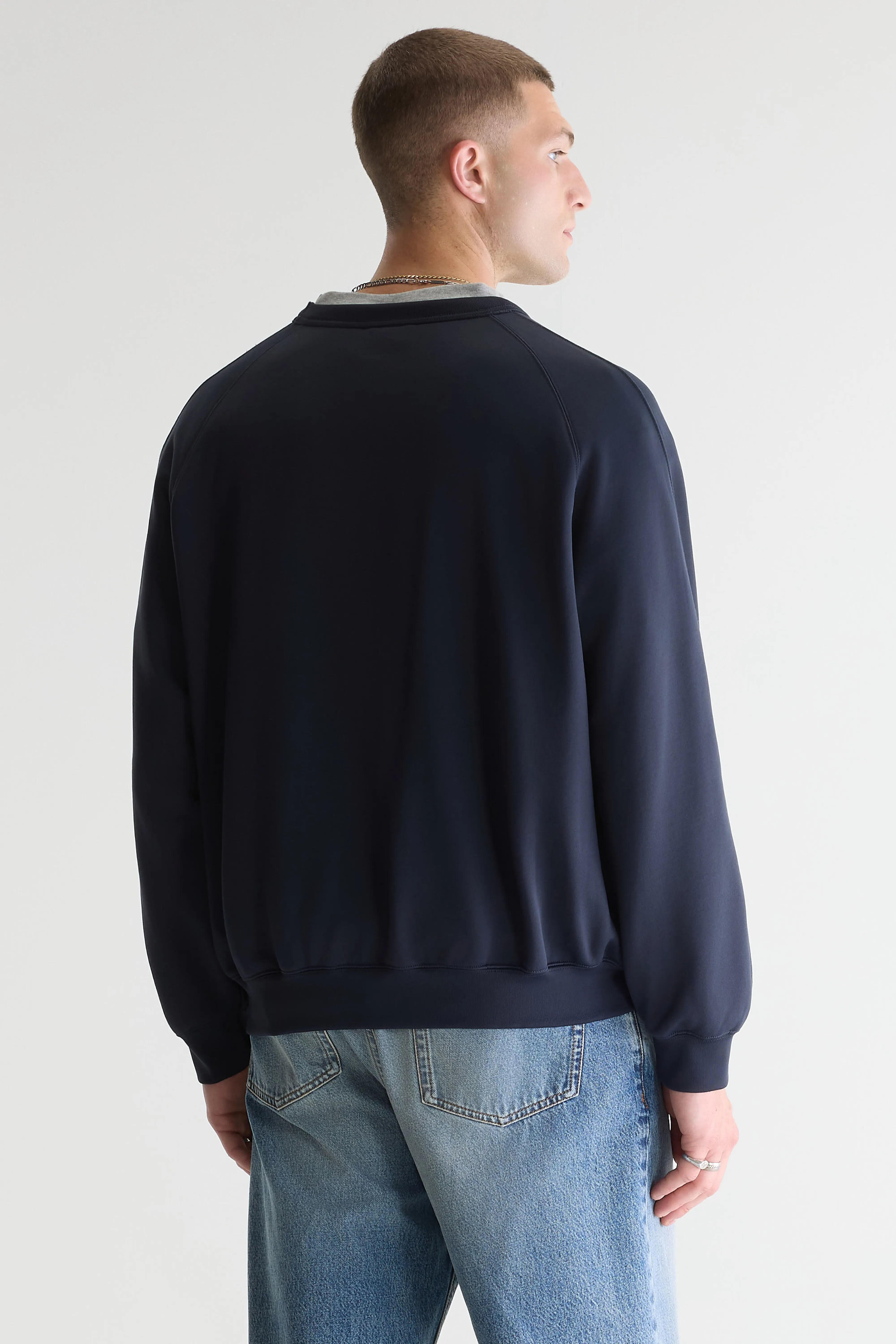 Fablan sweatshirt met ronde hals (261 / M / DARK NAVY)