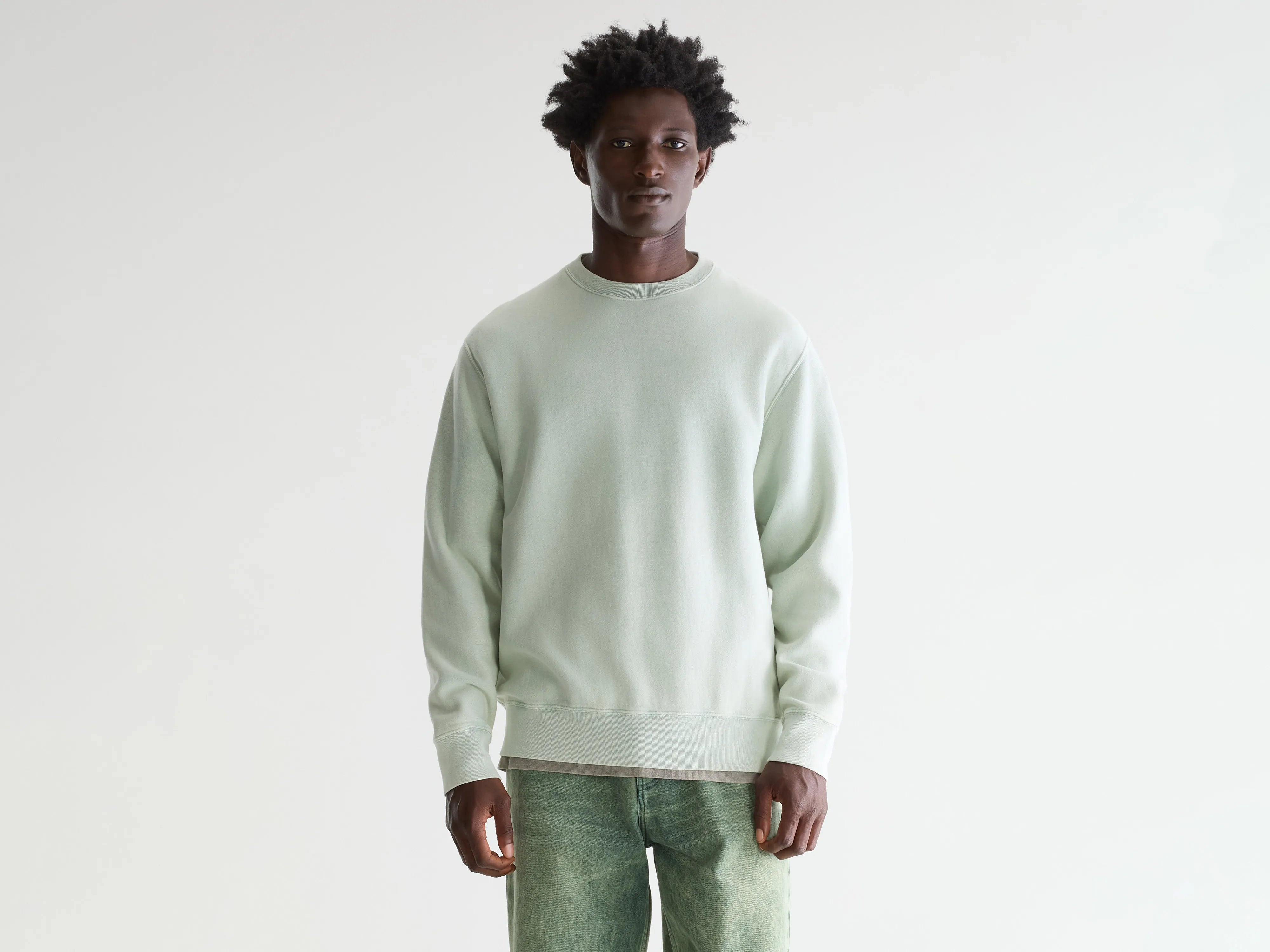 Flake sweatshirt met ronde hals (261 / M / AQUA)