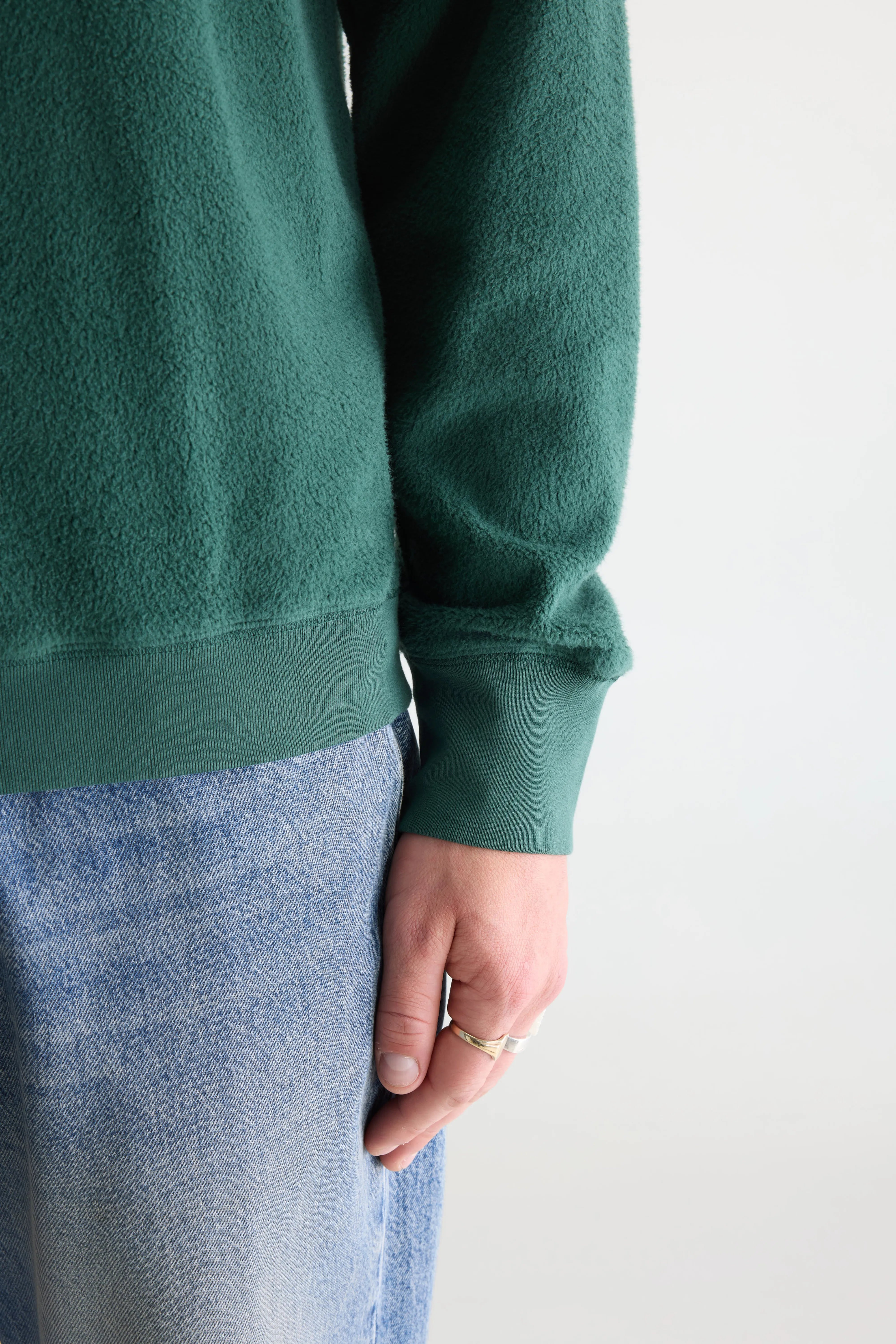 Matt sweatshirt met ronde hals (261 / M / CYPRES)