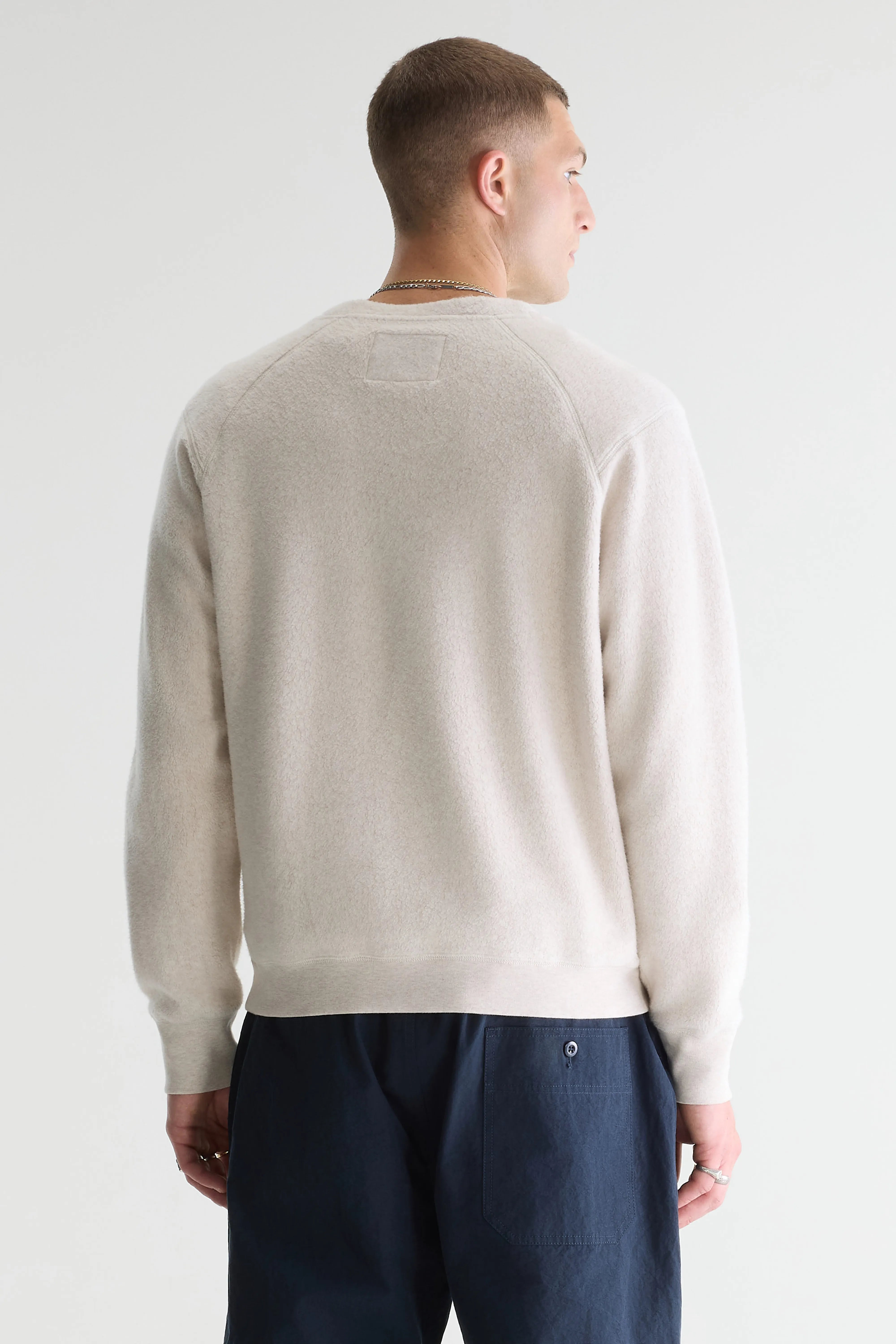 Matt sweatshirt met ronde hals (261 / M / CALCAIRE)
