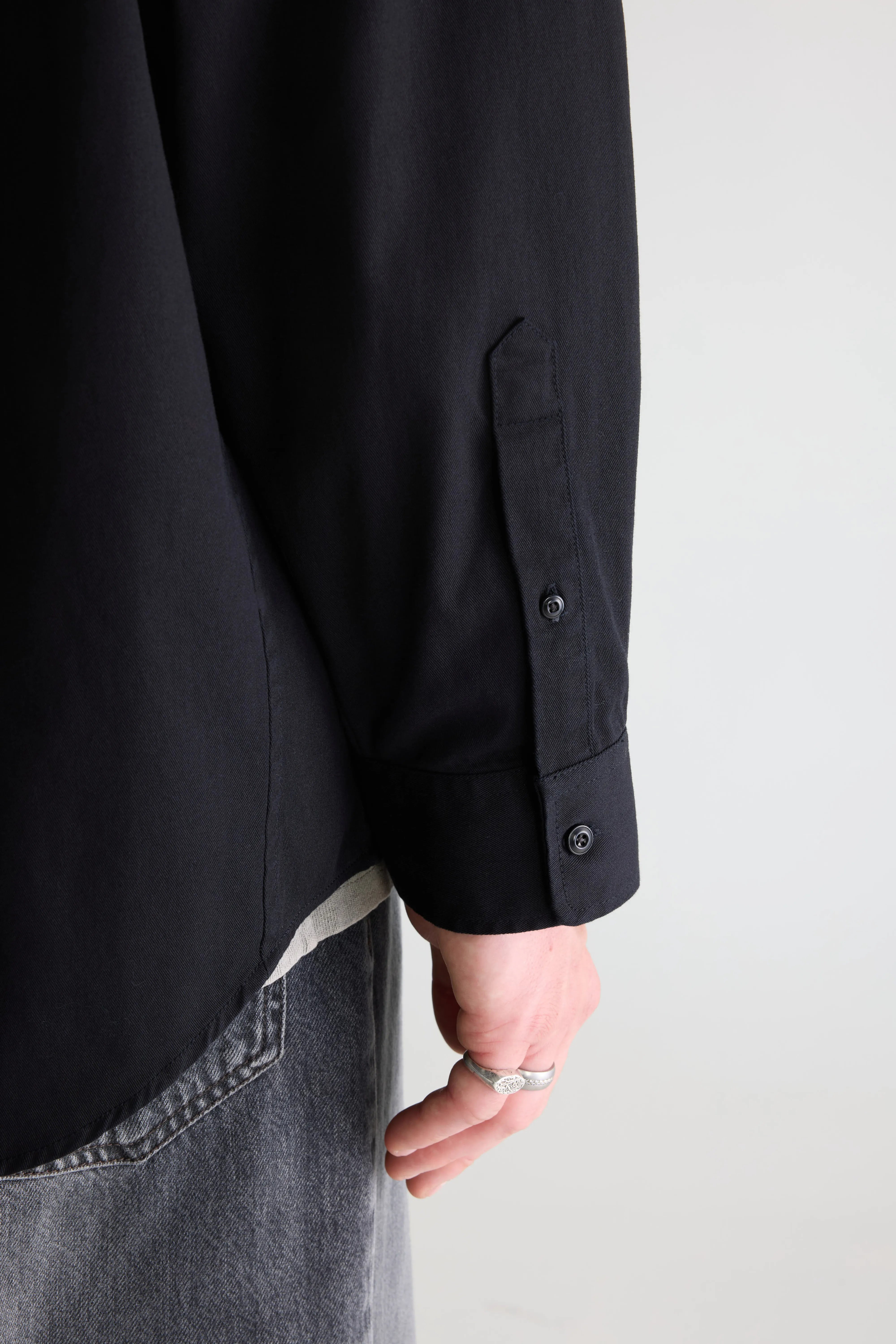 Ficus zwaar katoenen hemd (261 / M / BLACK)