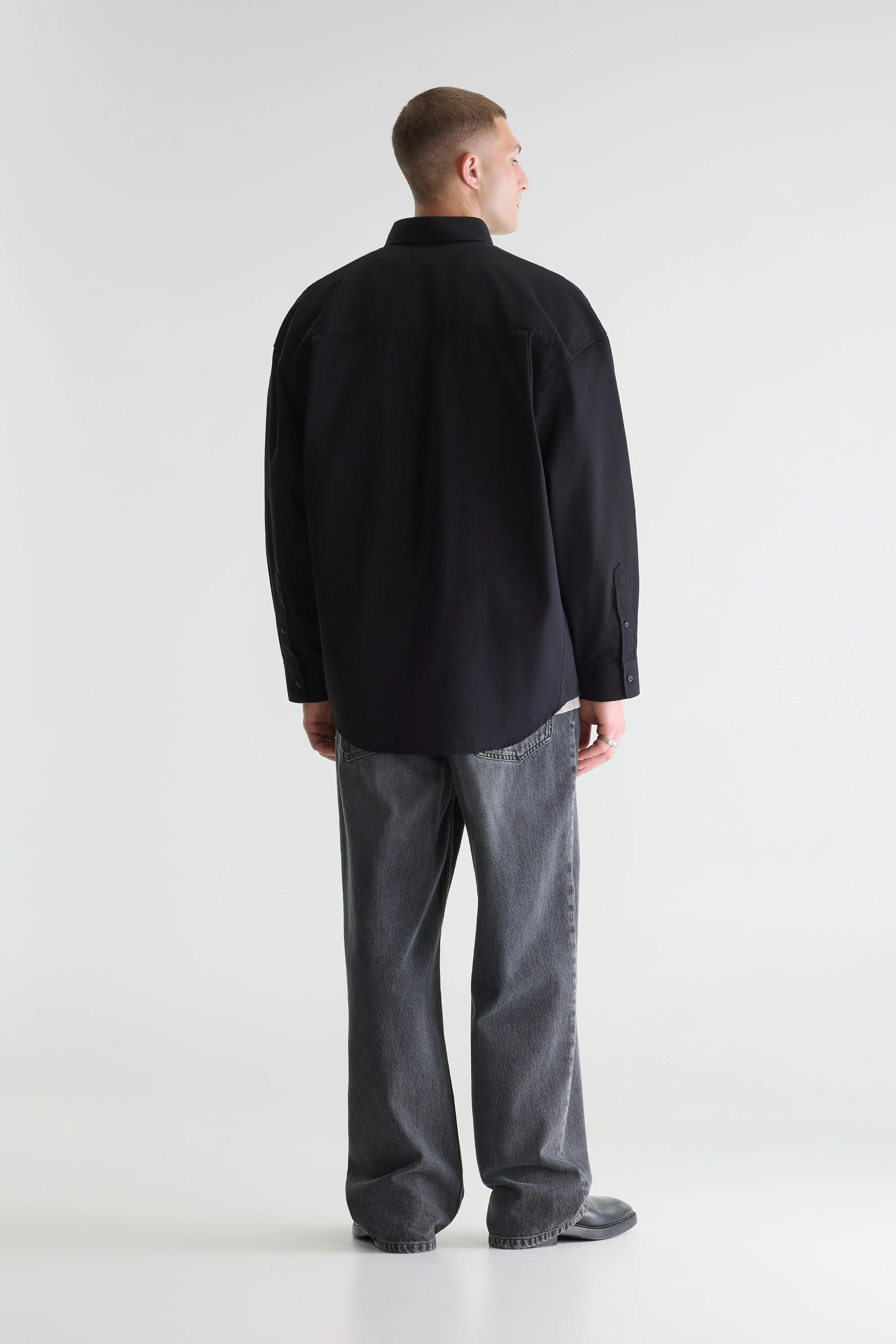 Ficus zwaar katoenen hemd (261 / M / BLACK)