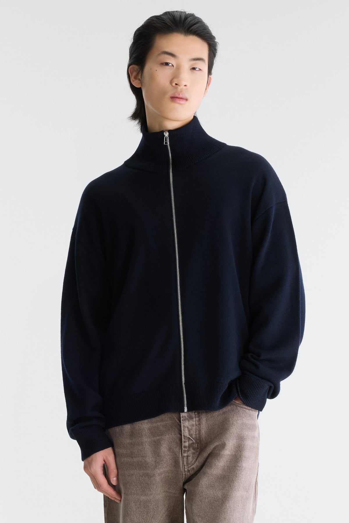 Siap cardigan met rits (262 / M / NAVY)