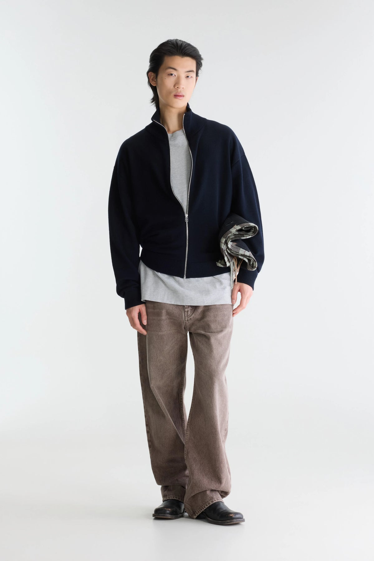 Siap cardigan met rits (262 / M / NAVY)