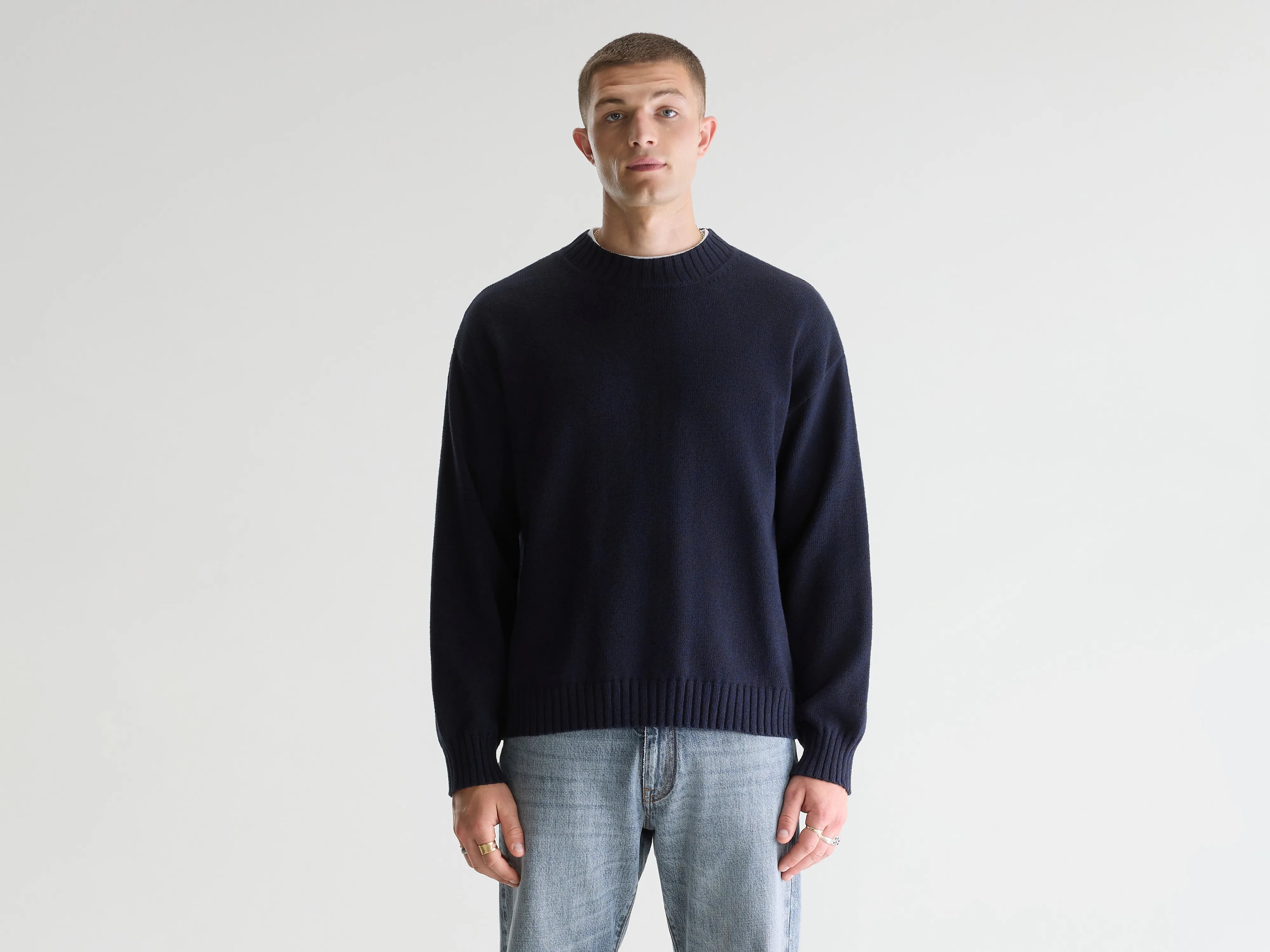 Pull bicolore Grimo (261 / M / BLACK BLUE)
