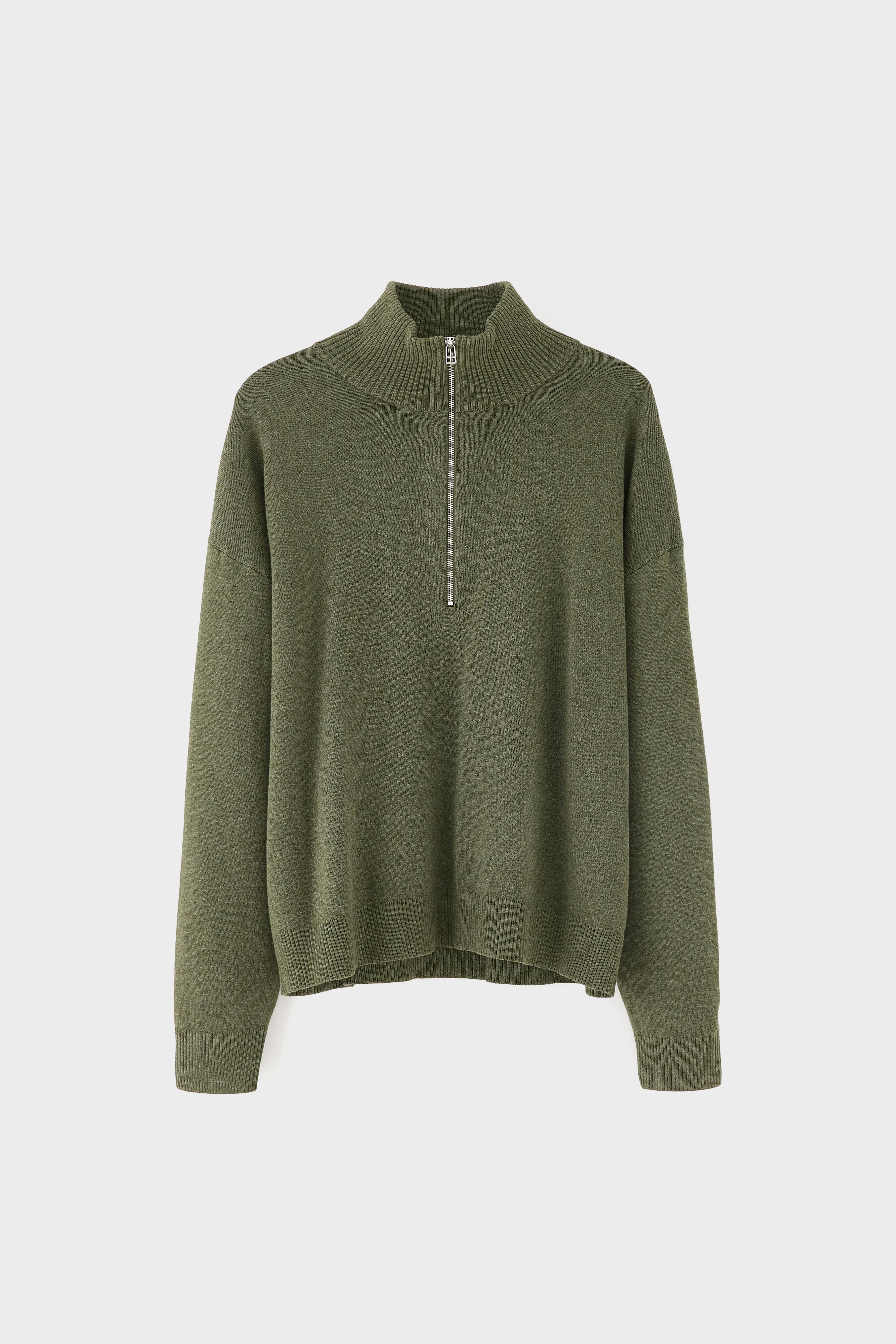 Geoze trui met hoge kraag en ritssluiting (261 / M / JEEP)