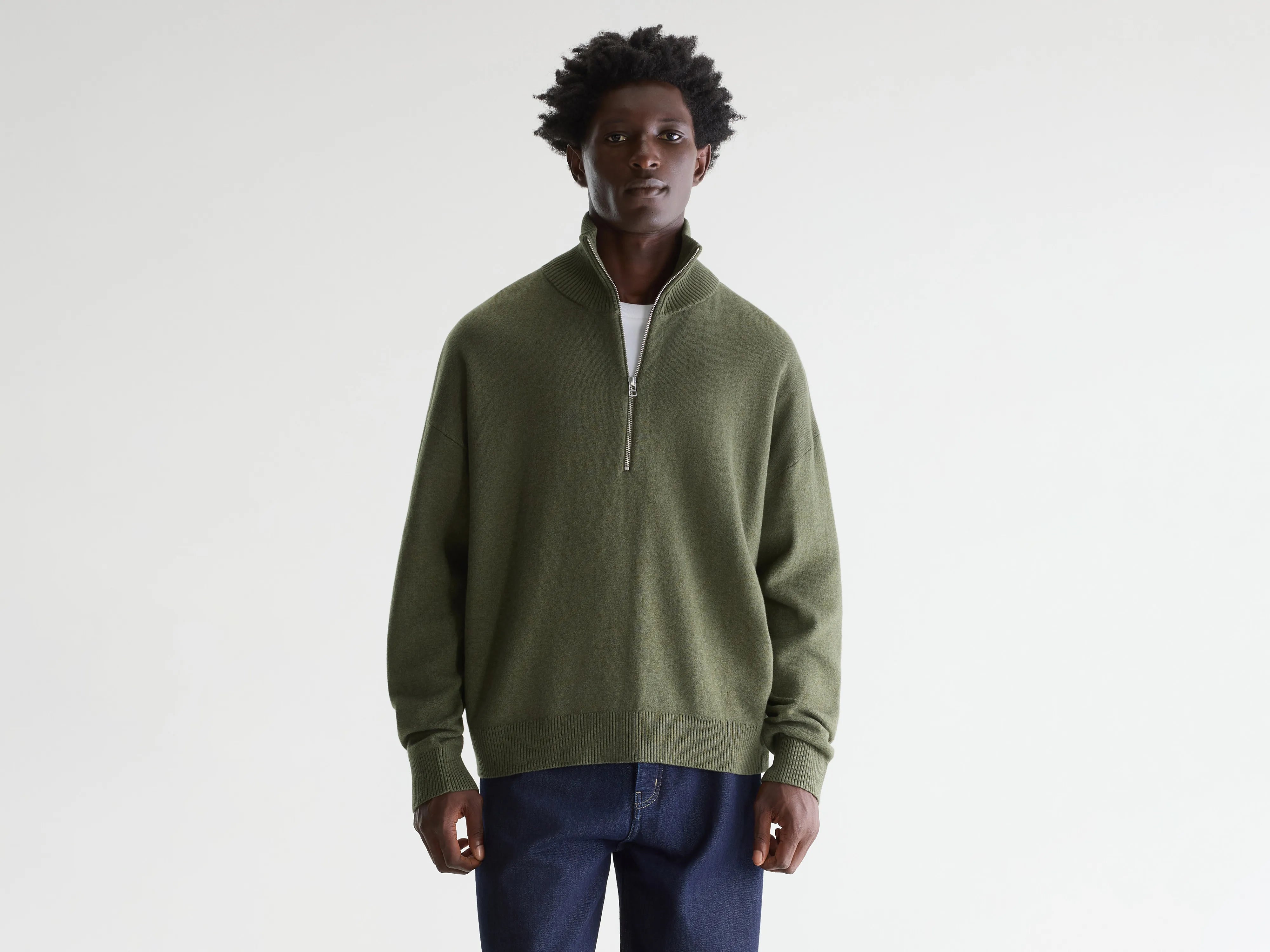 Geoze zipped high neck sweater (261 / M / JEEP)