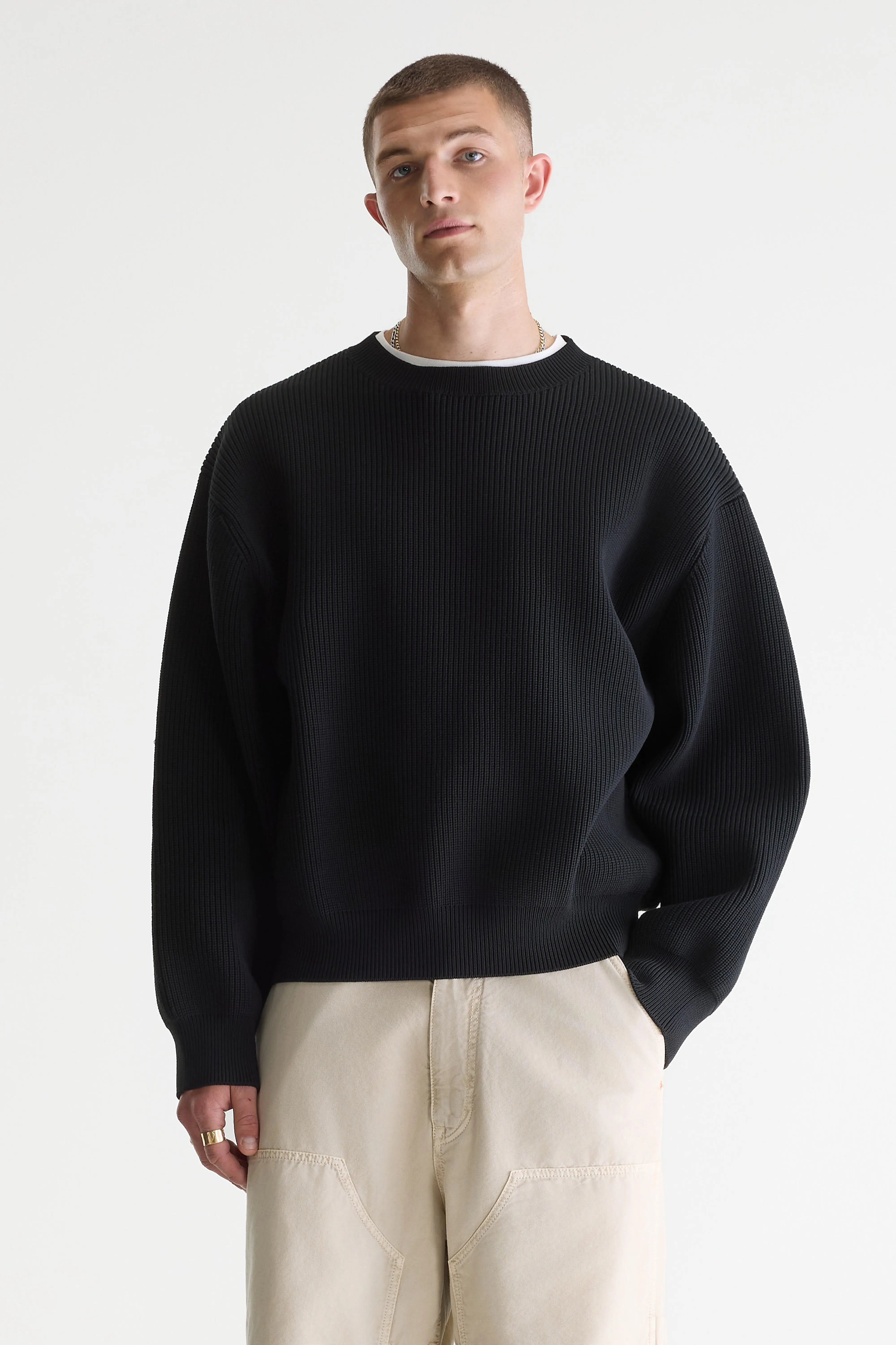 Alyes gestructureerde trui (261 / M / BLACK)