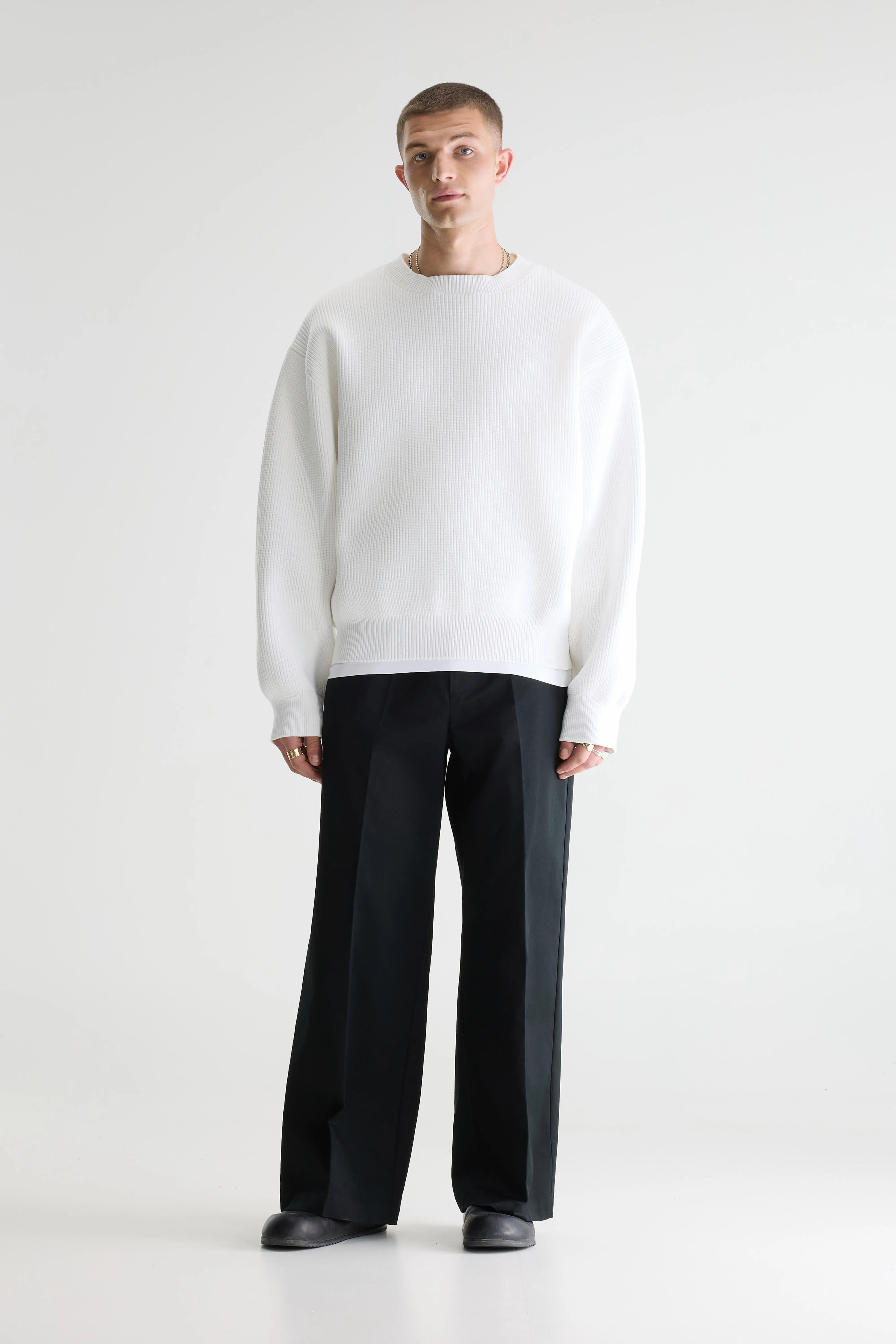 Alyes gestructureerde trui (261 / M / WHITE)