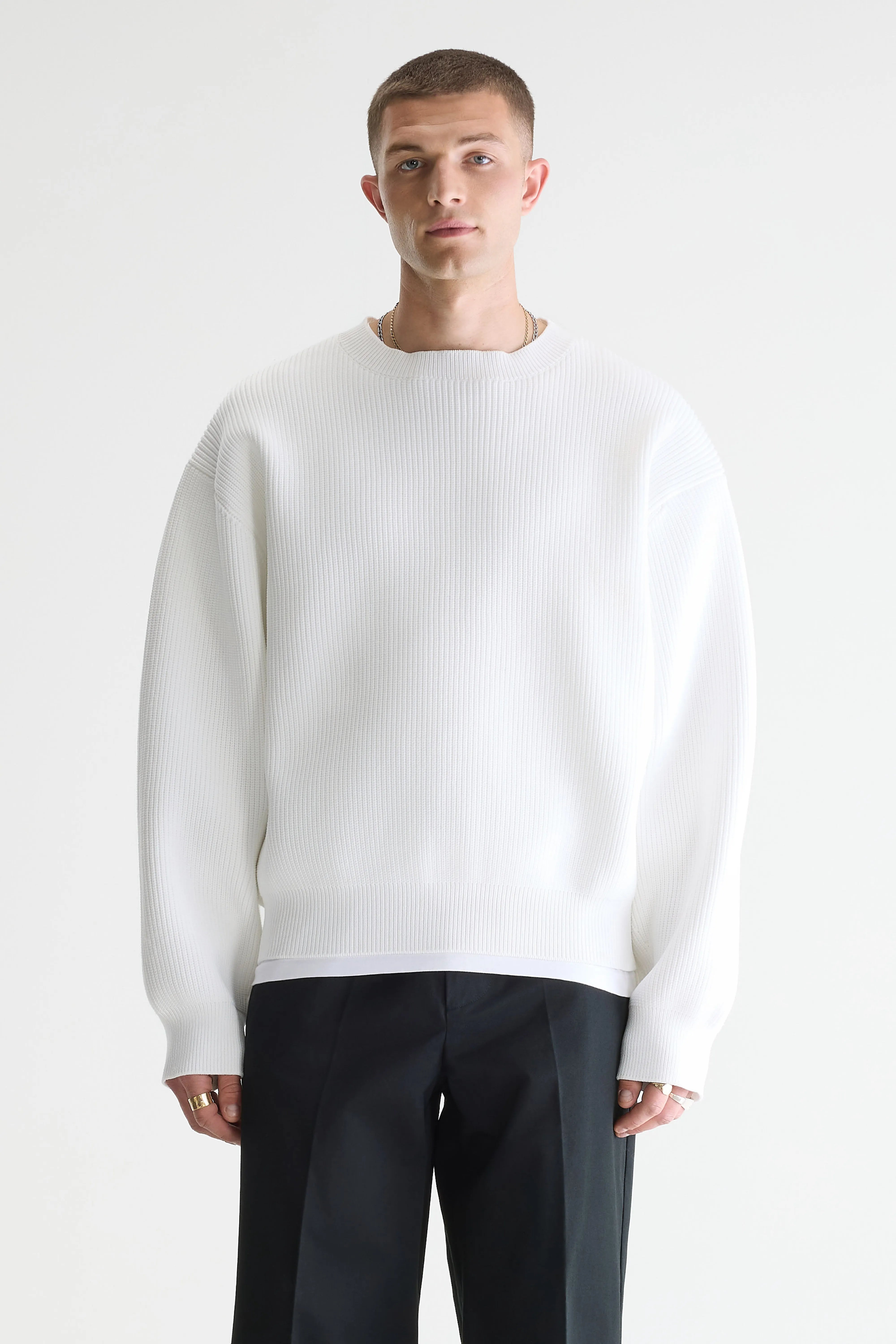 Alyes gestructureerde trui (261 / M / WHITE)