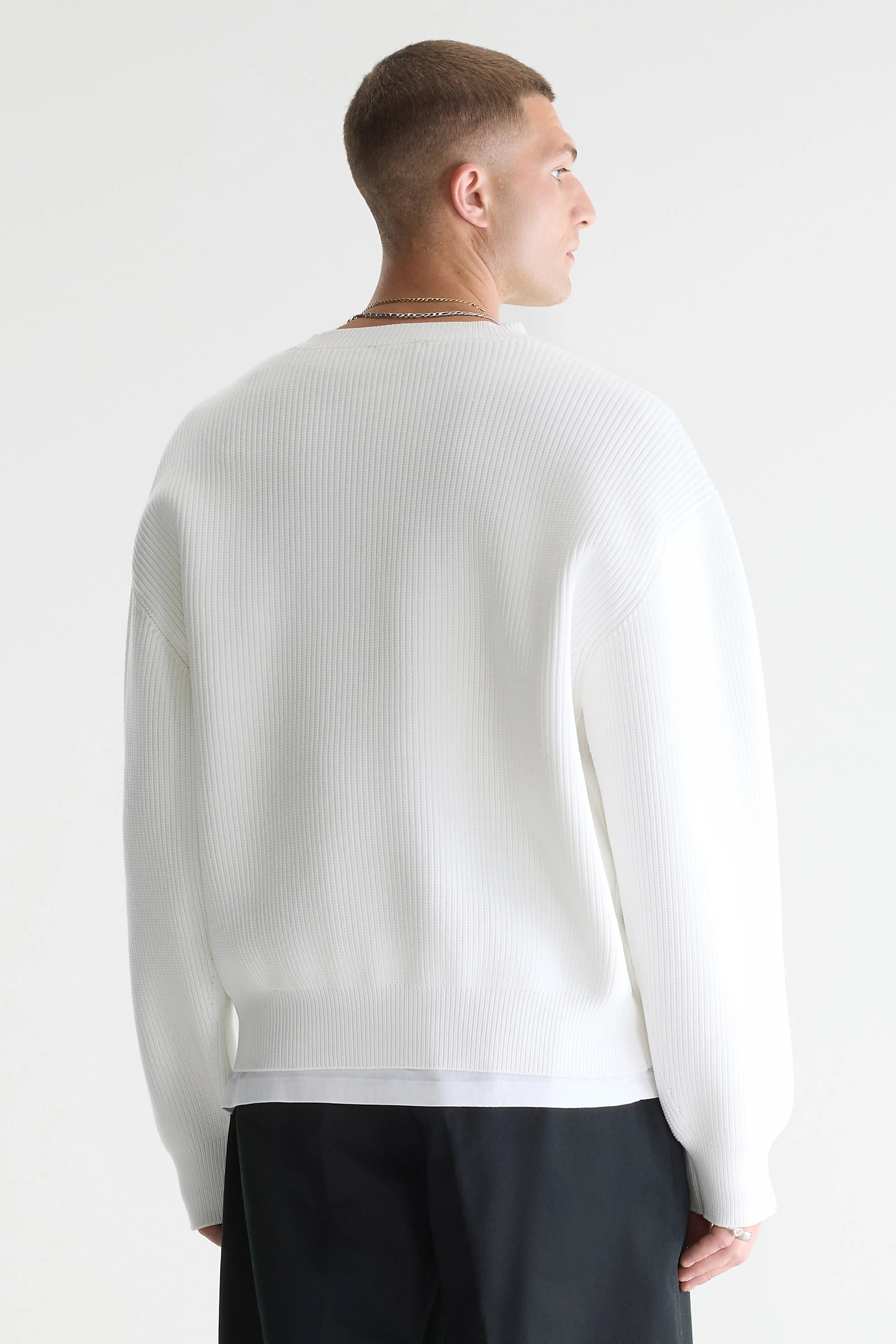 Alyes gestructureerde trui (261 / M / WHITE)