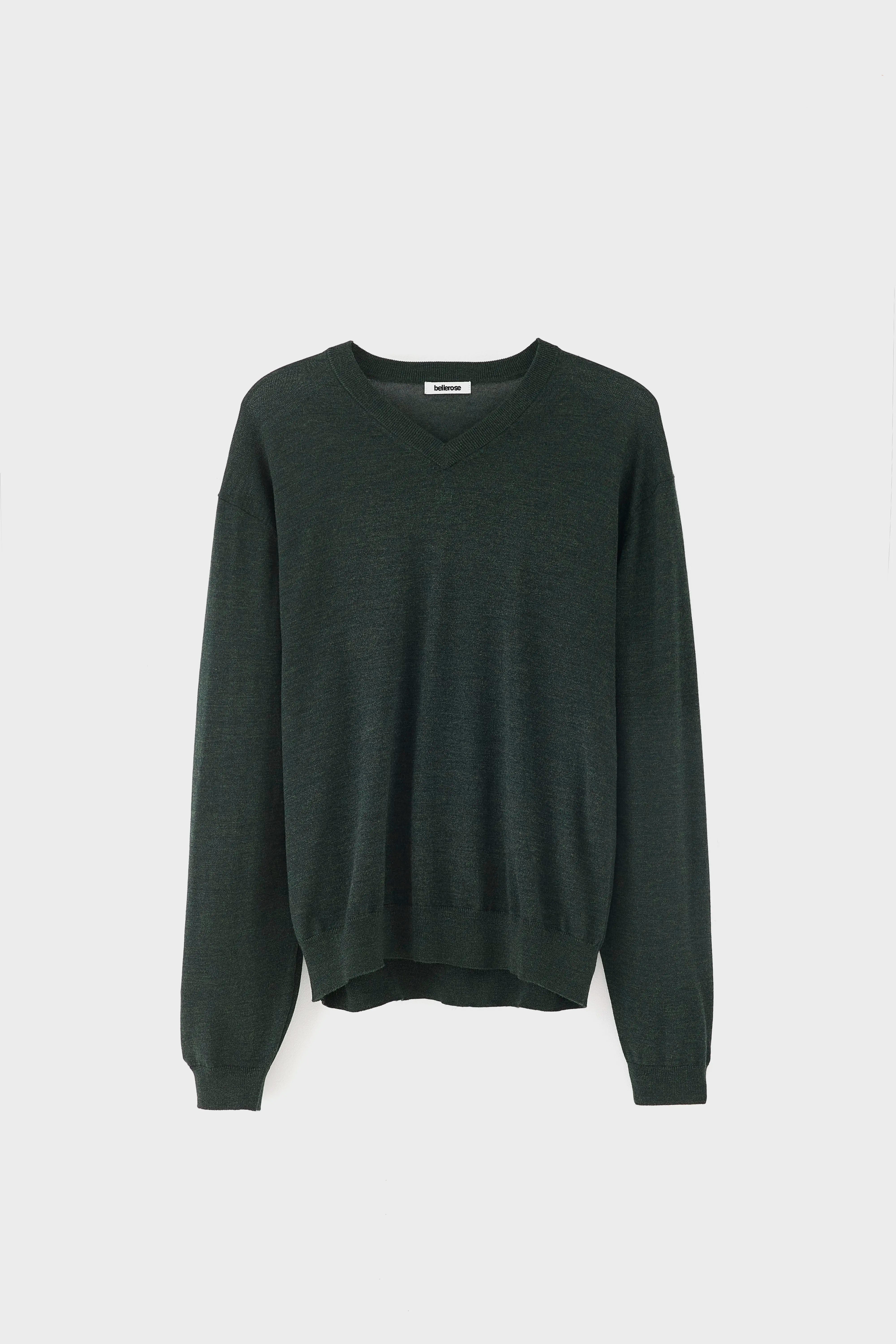 Dilwy trui met V-hals (261 / M / DARK OLIVE)