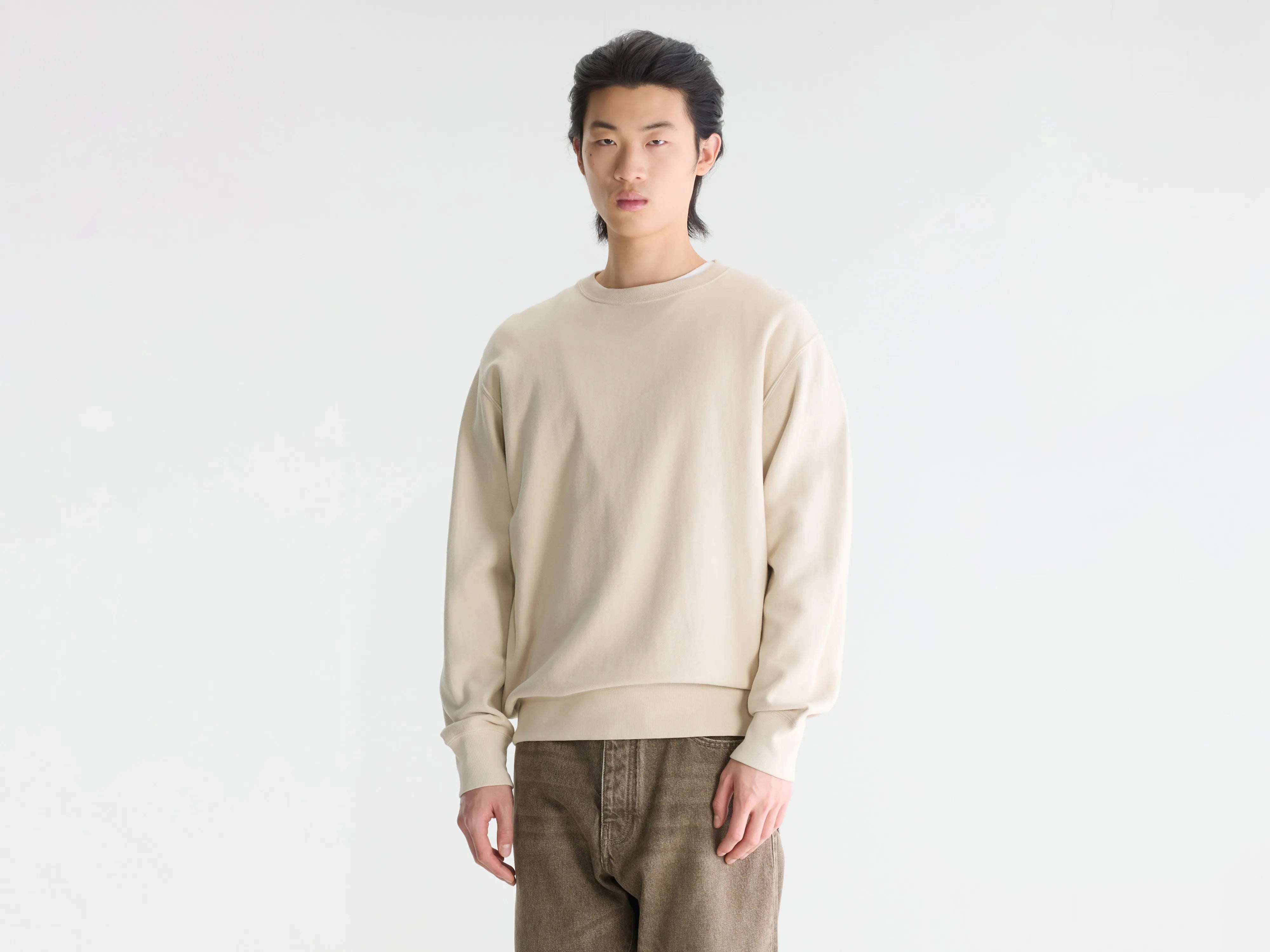 Flake crewneck sweatshirt (262 / M / CALCAIRE)