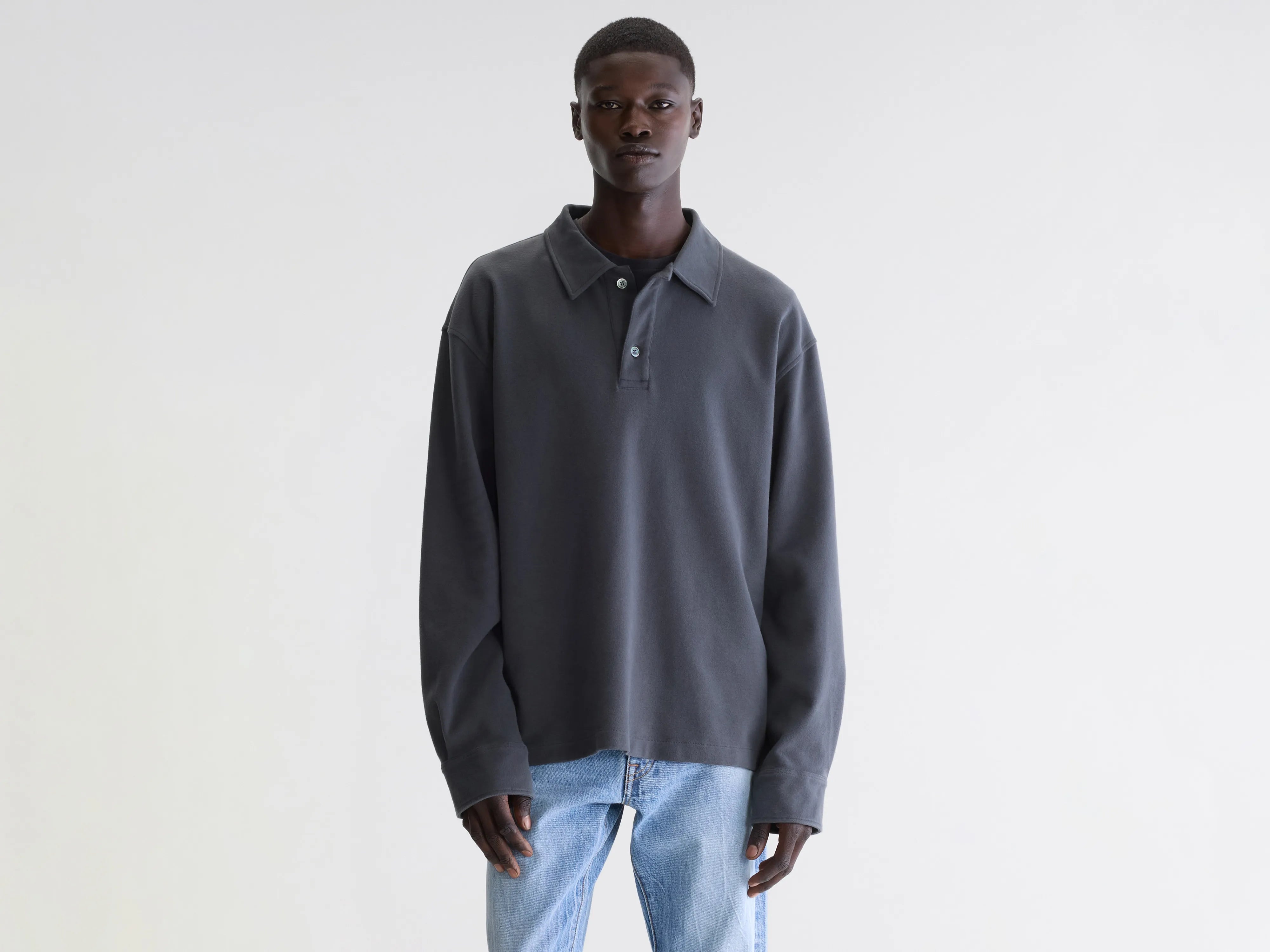 Motoko relaxed polo (262 / M / BLACK SAND)