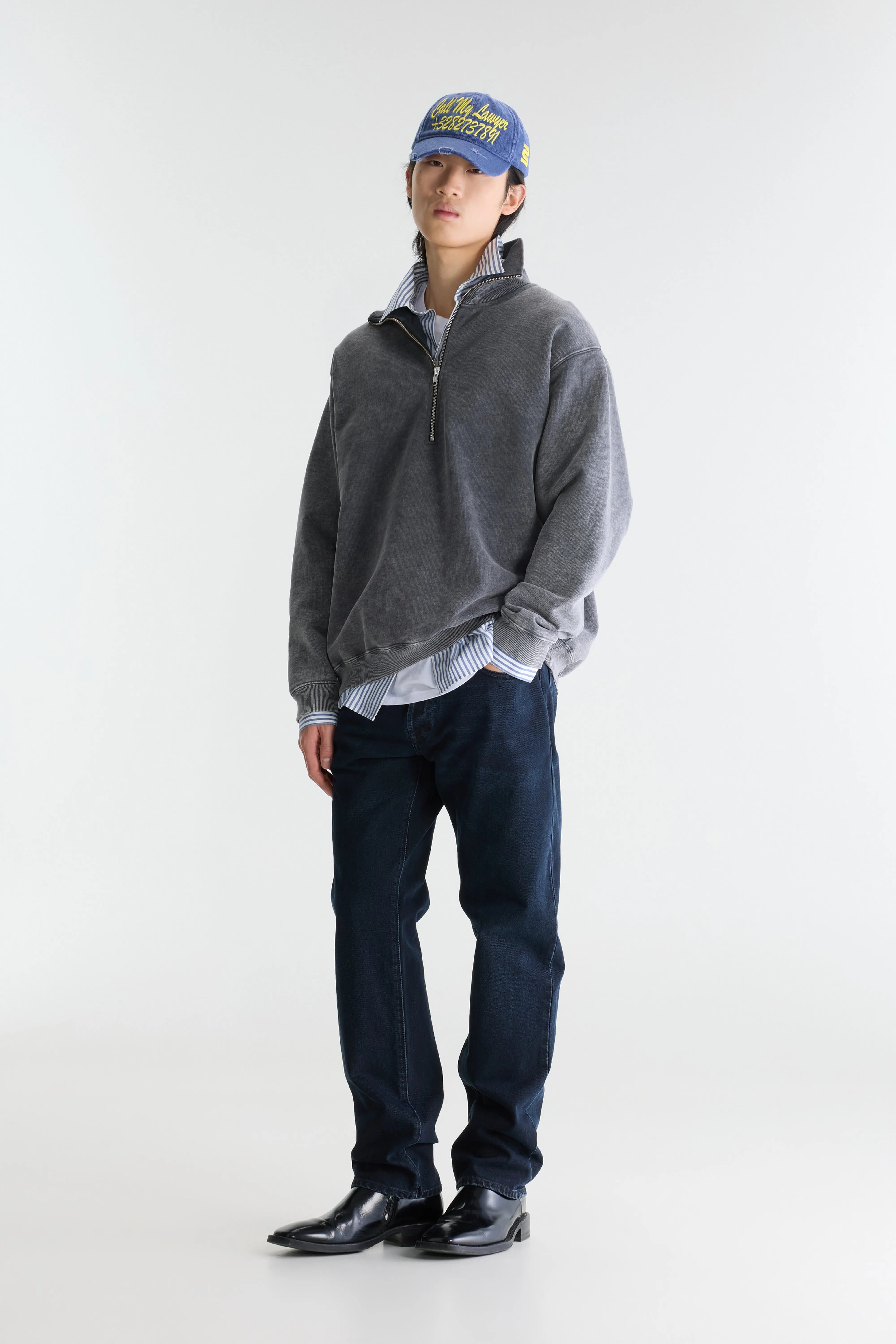 Fabro half-zipped sweatshirt (262 / M / BLACK BLUE)