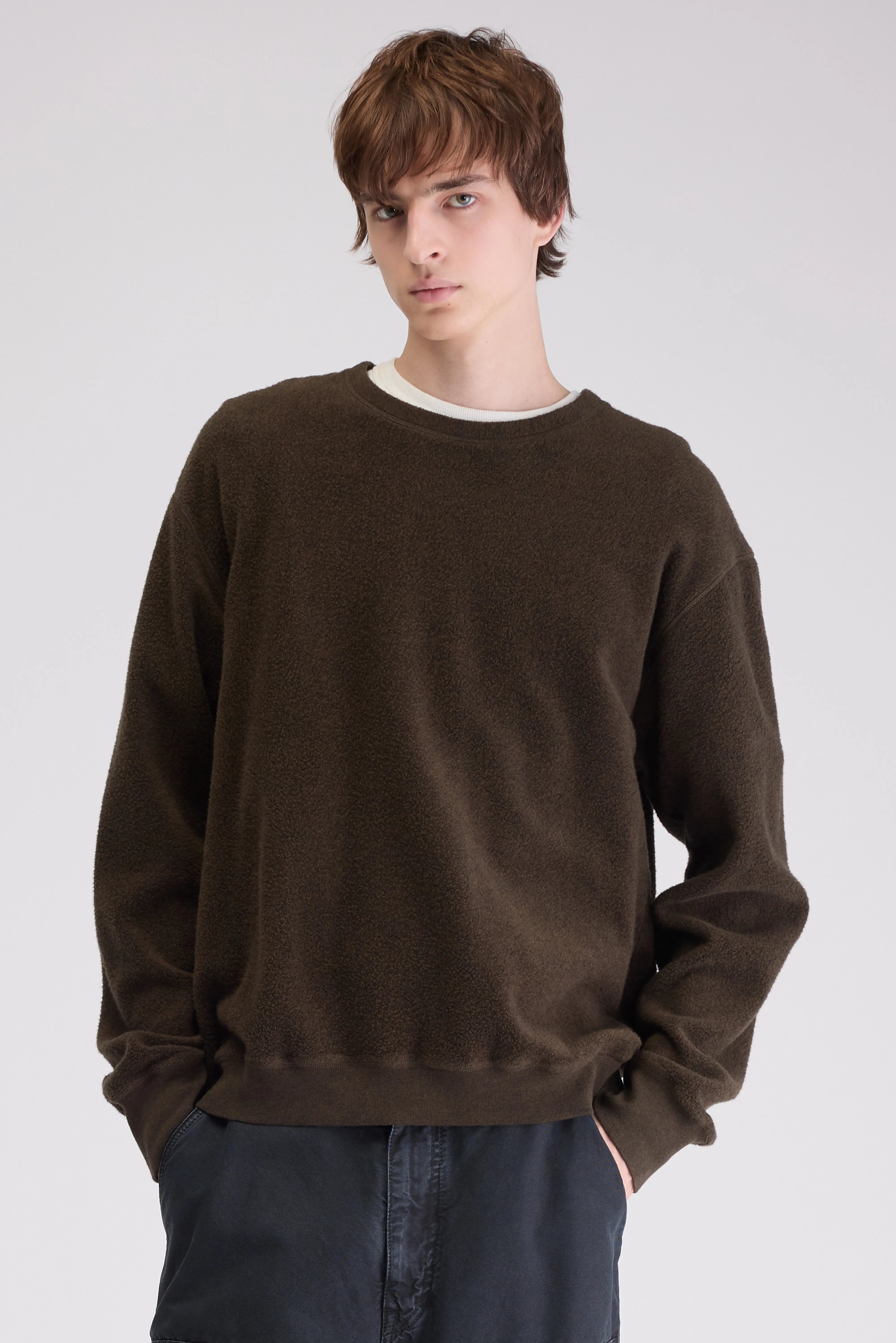 Sweatshirt col rond Matt (262 / M / DARK BROWN)