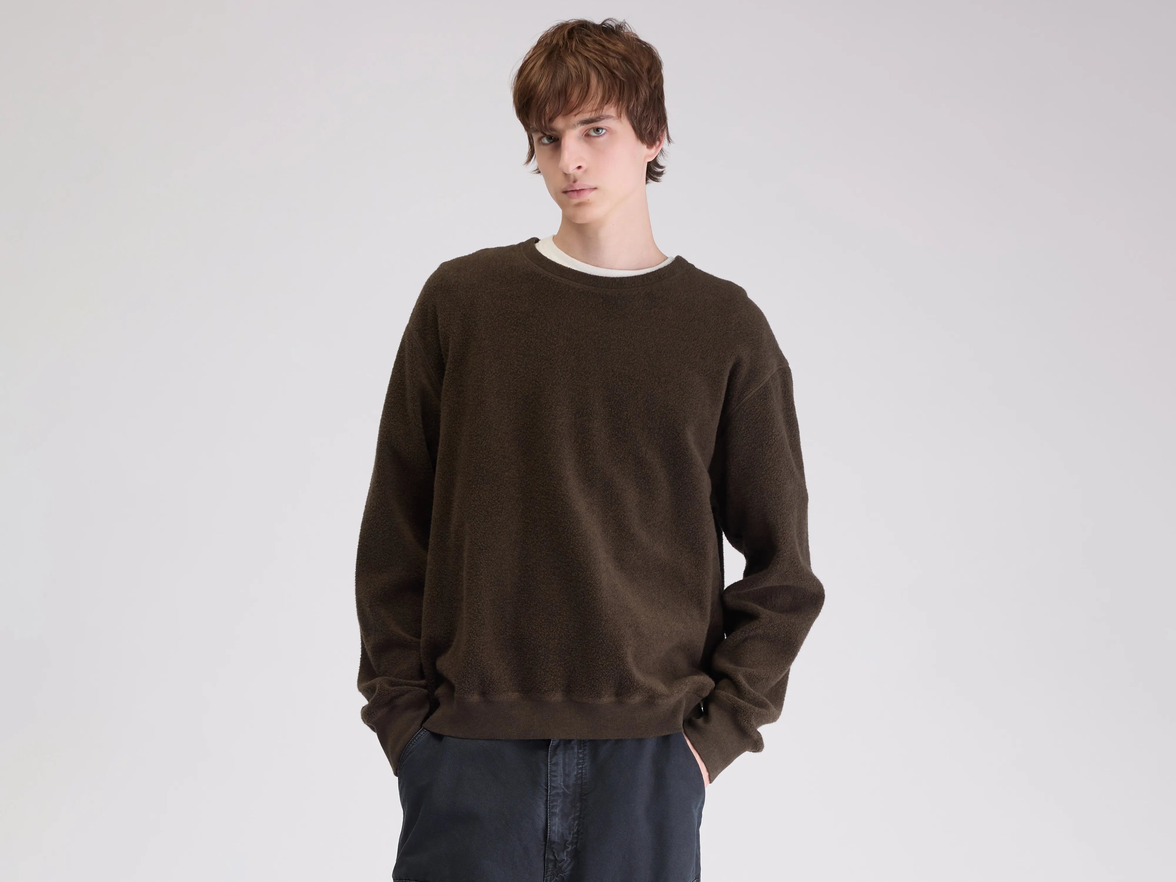 Sweatshirt col rond Matt (262 / M / DARK BROWN)