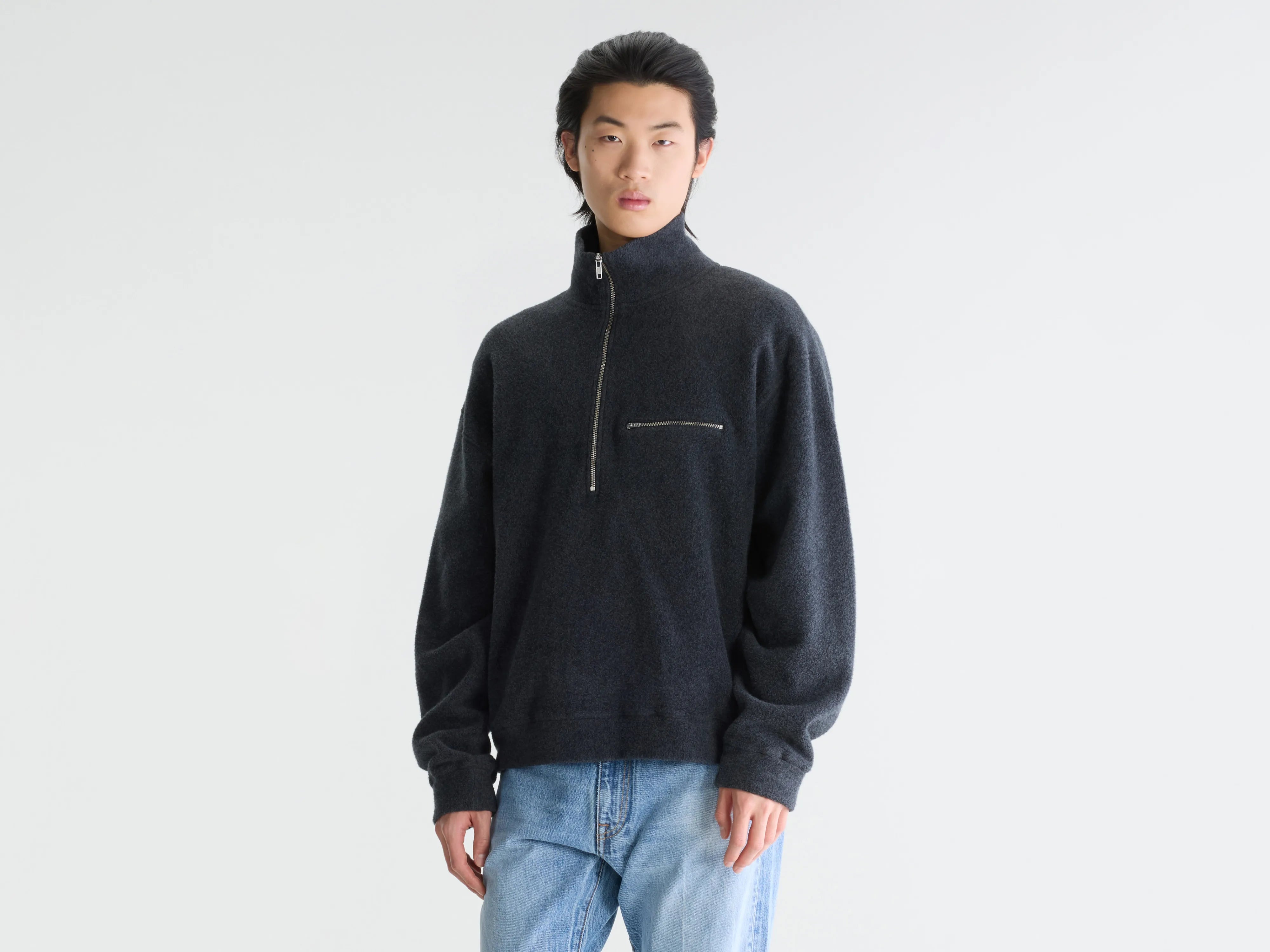 Maber zipped-collar sweatshirt (262 / M / ANTHRACITE)