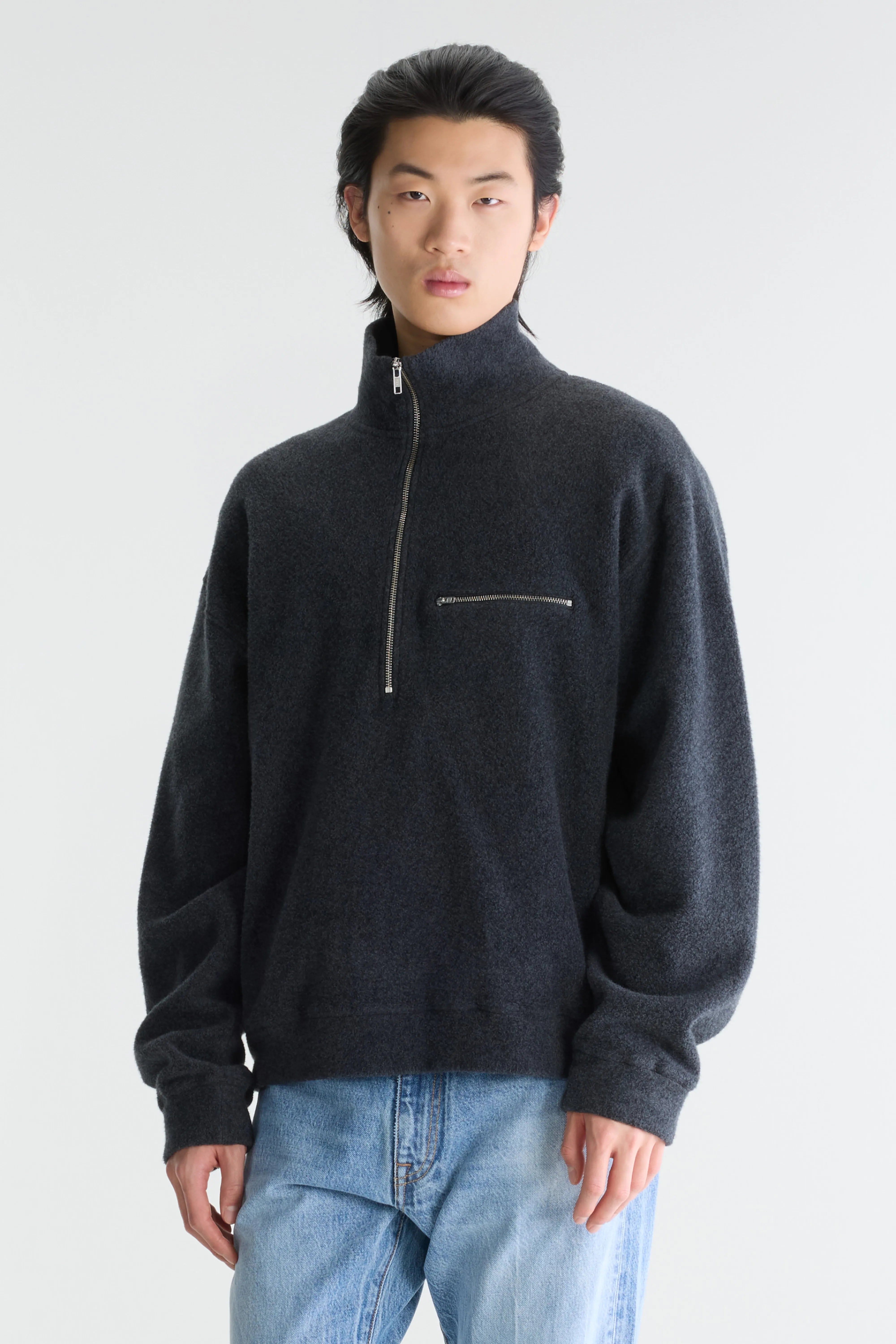 Maber zipped-collar sweatshirt (262 / M / ANTHRACITE)