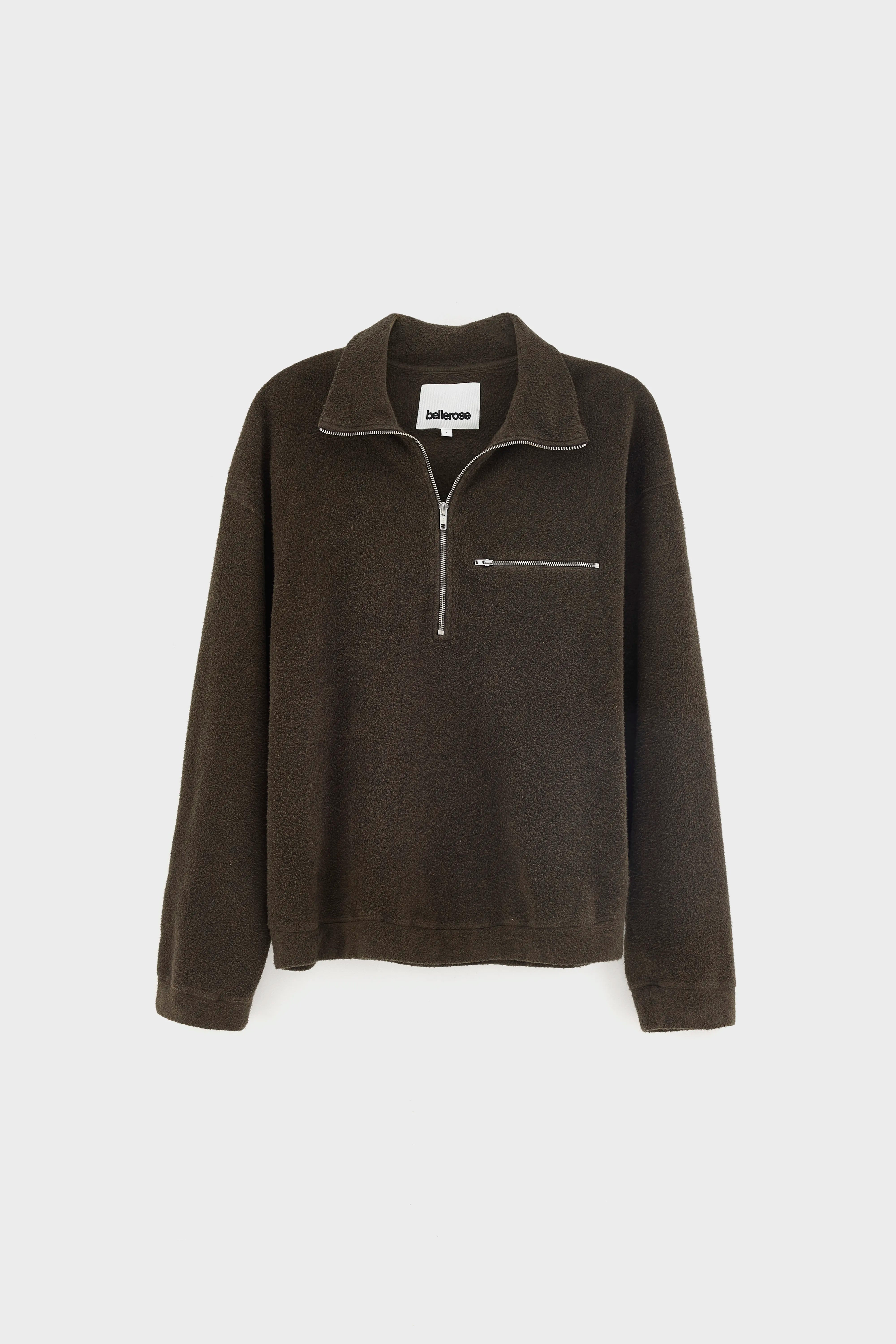 Maber zipped-collar sweatshirt (262 / M / DARK BROWN)