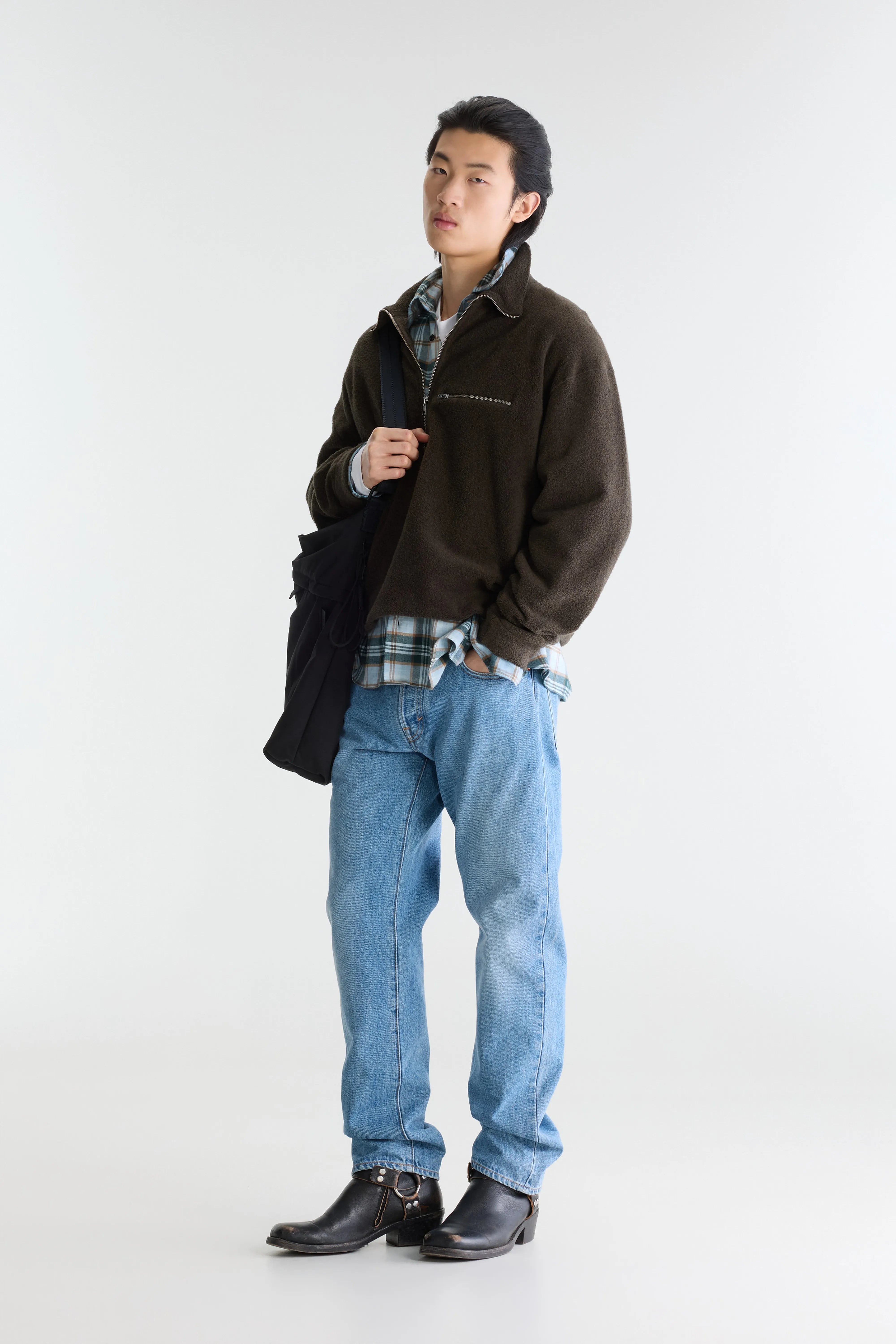 Maber zipped-collar sweatshirt (262 / M / DARK BROWN)