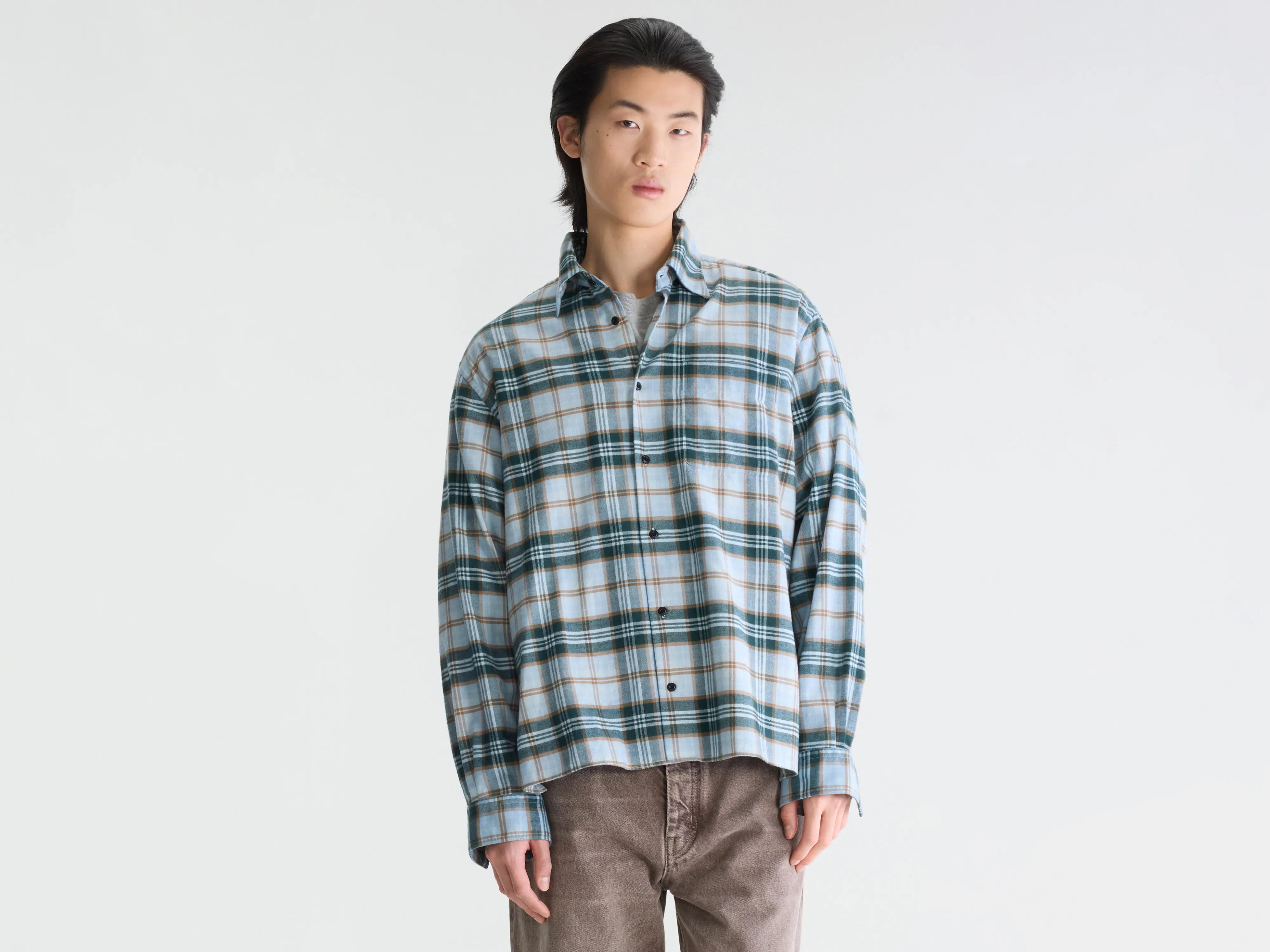 Chemise à carreaux Gollip (262 / M / BLUE FOG)