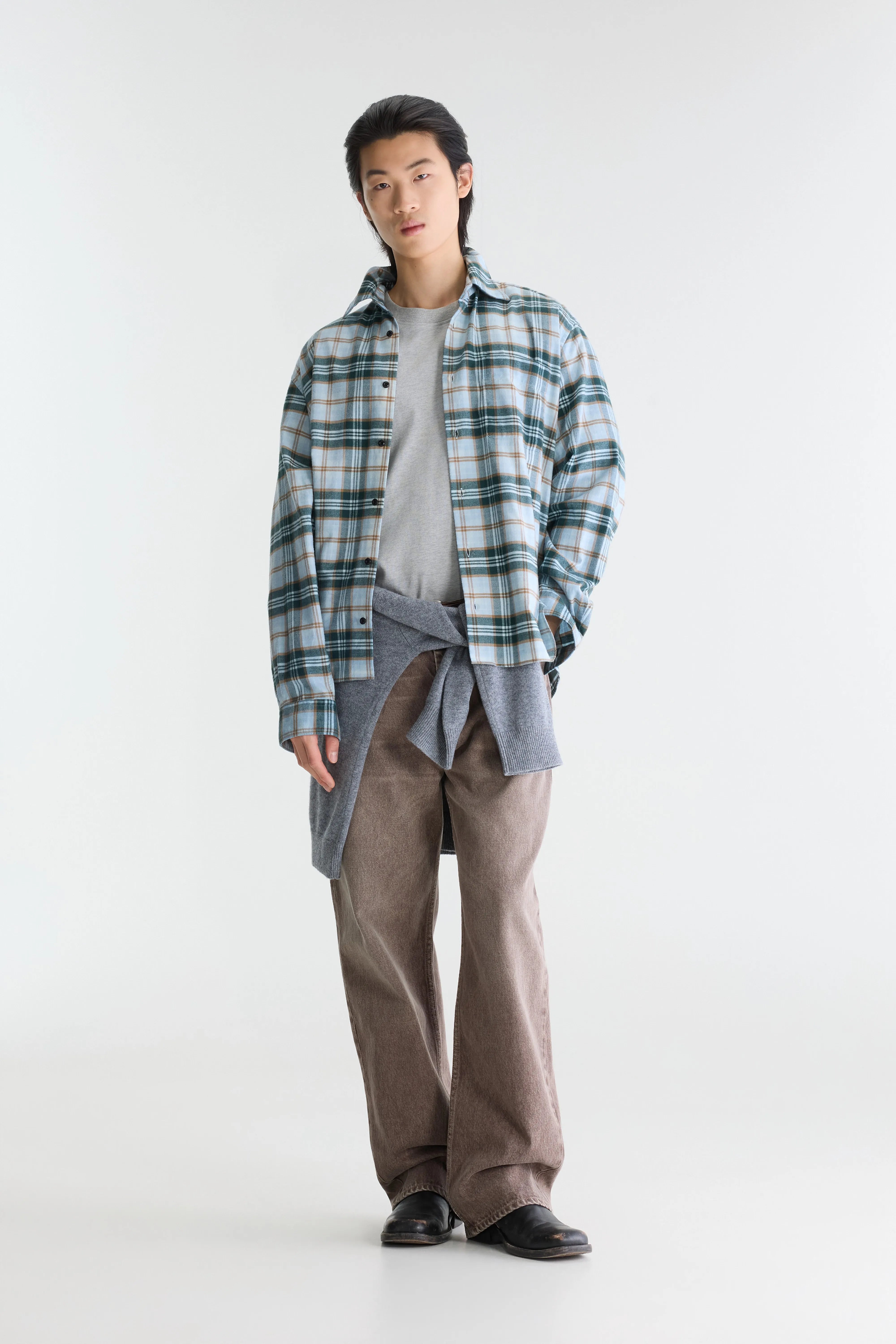 Chemise à carreaux Gollip (262 / M / BLUE FOG)