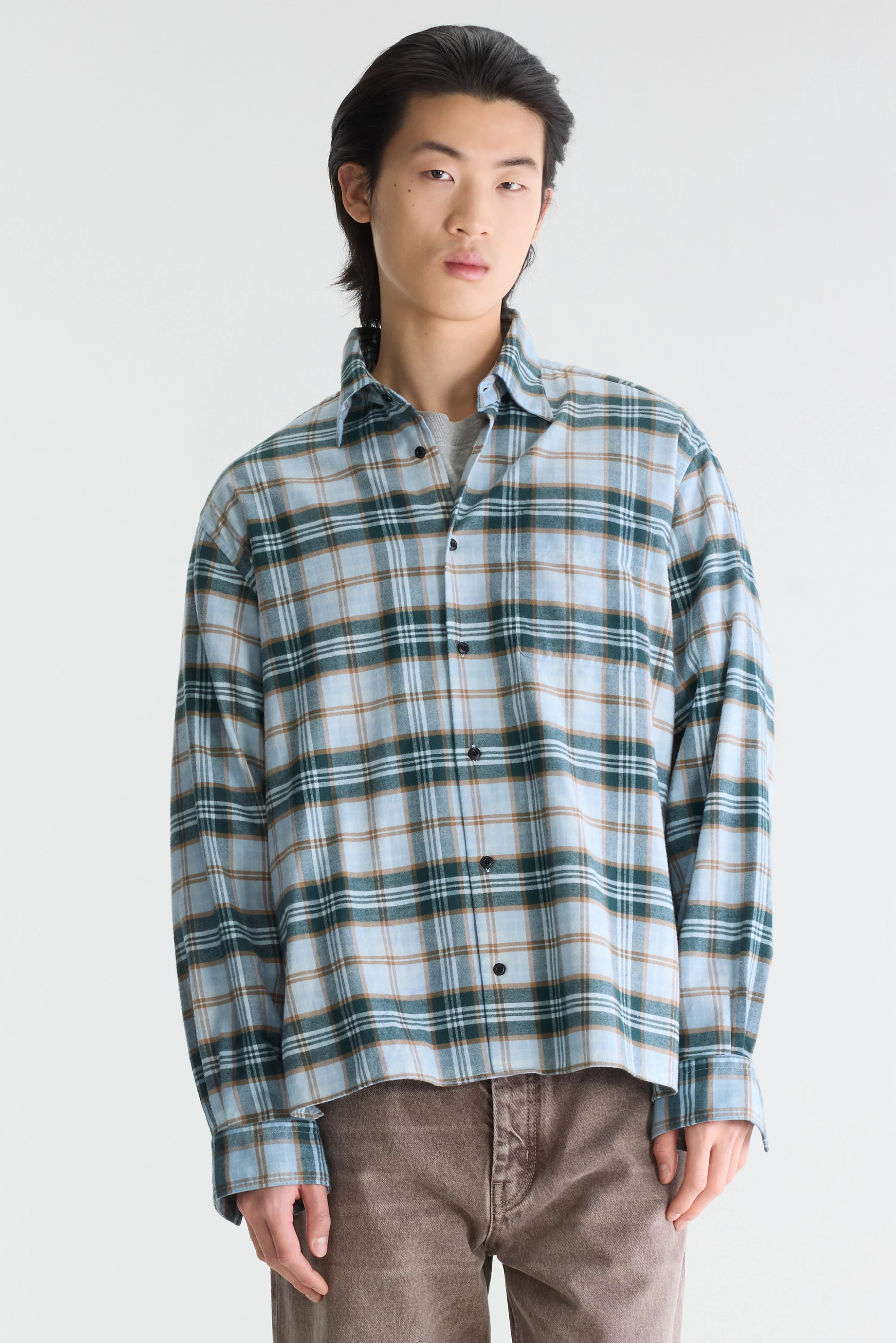Chemise à carreaux Gollip (262 / M / BLUE FOG)