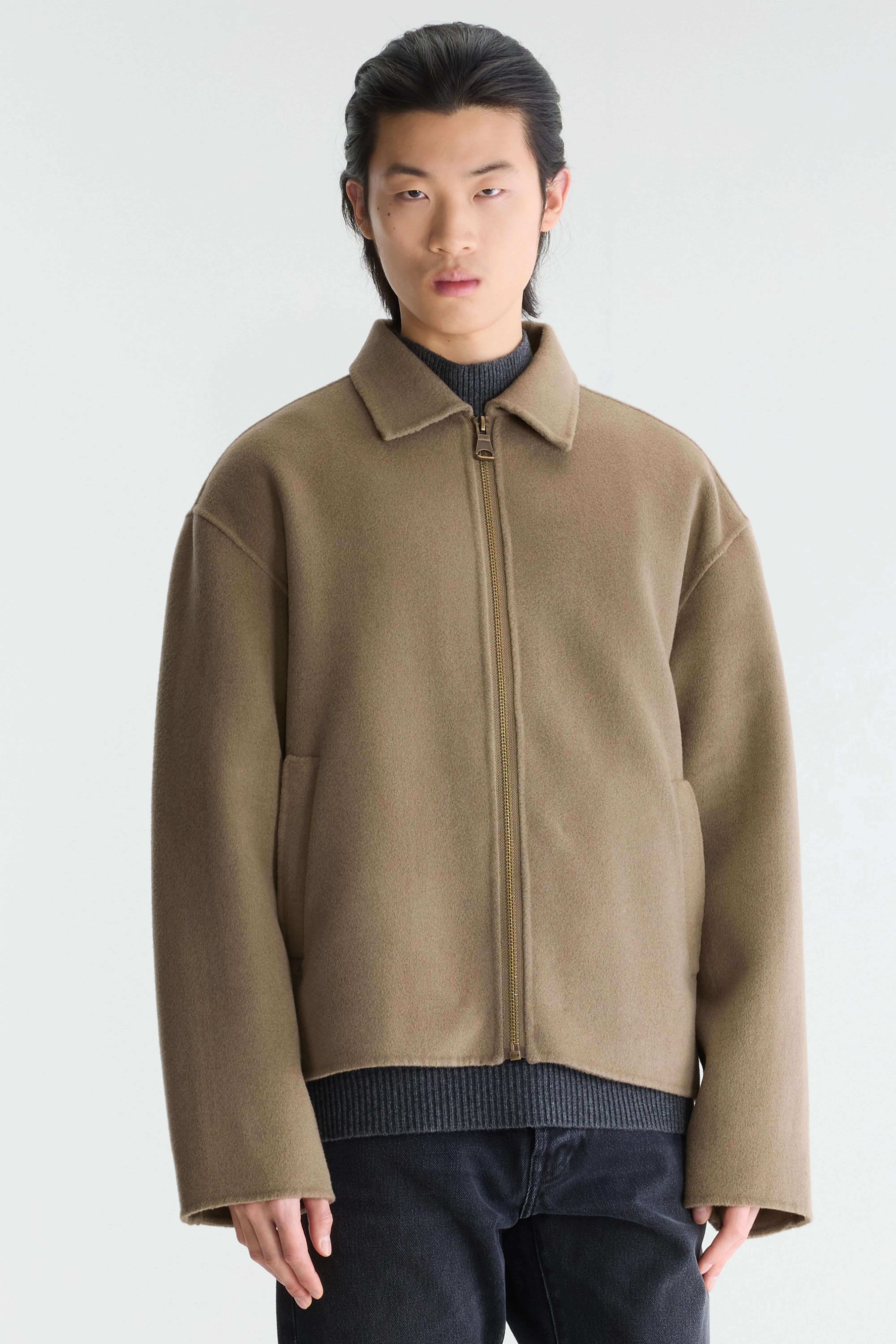 Jeezip relaxed jacket (262 / M / DUSTY OLIVE)