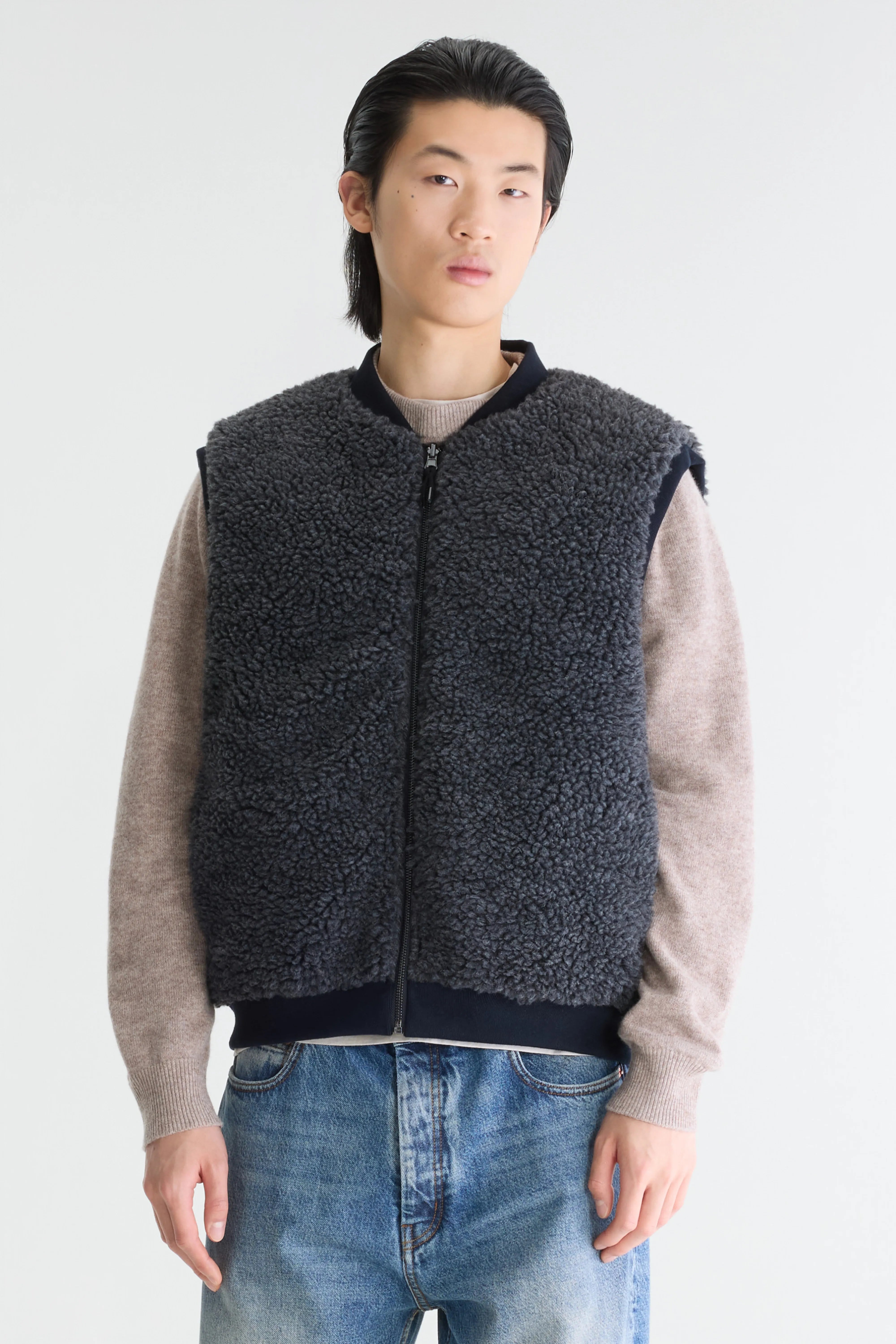 Jocko cotton-linen bodywarmer (262 / M / NAVY)