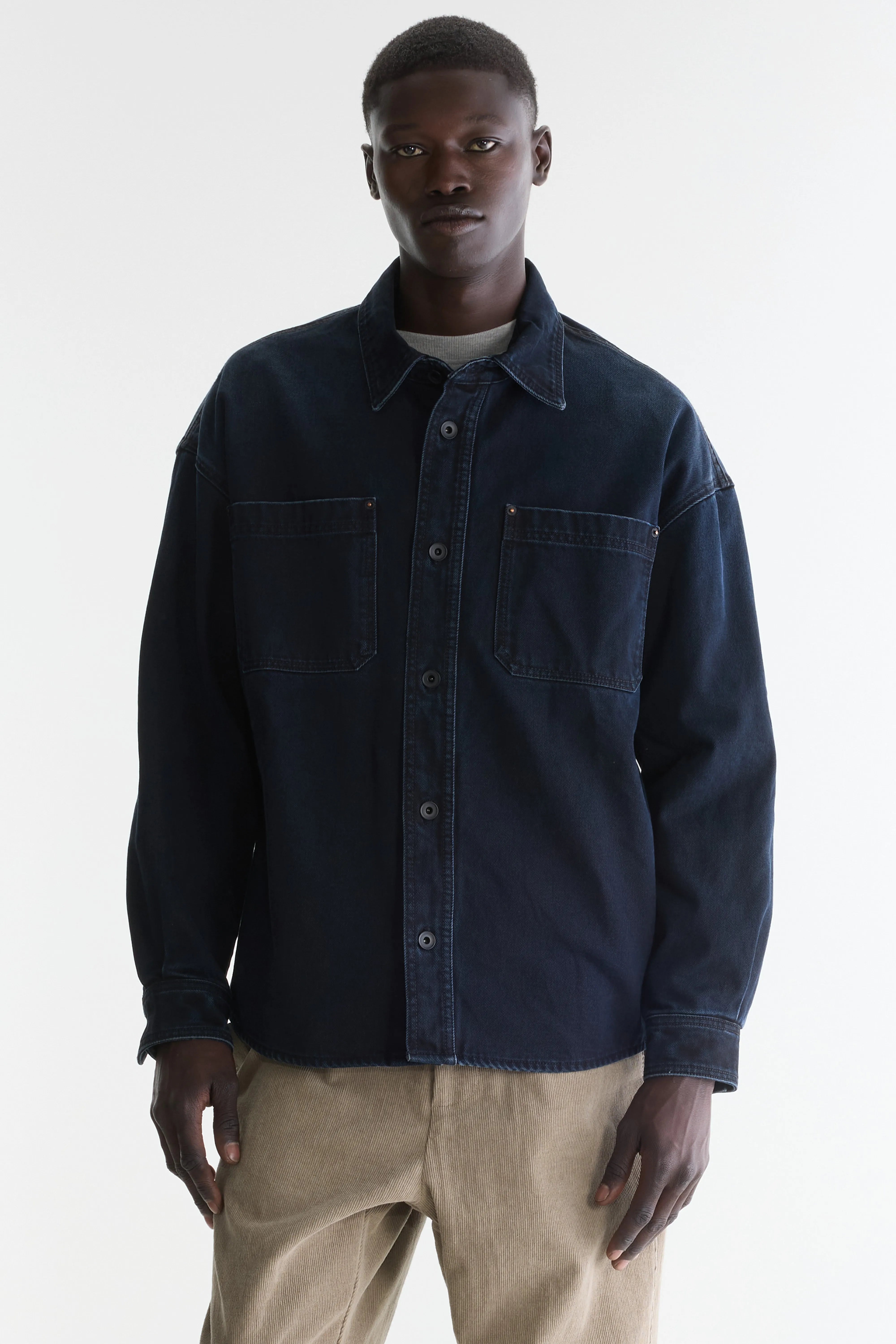 Poak relaxed overshirt (262 / M / BK BLUE RINSE)