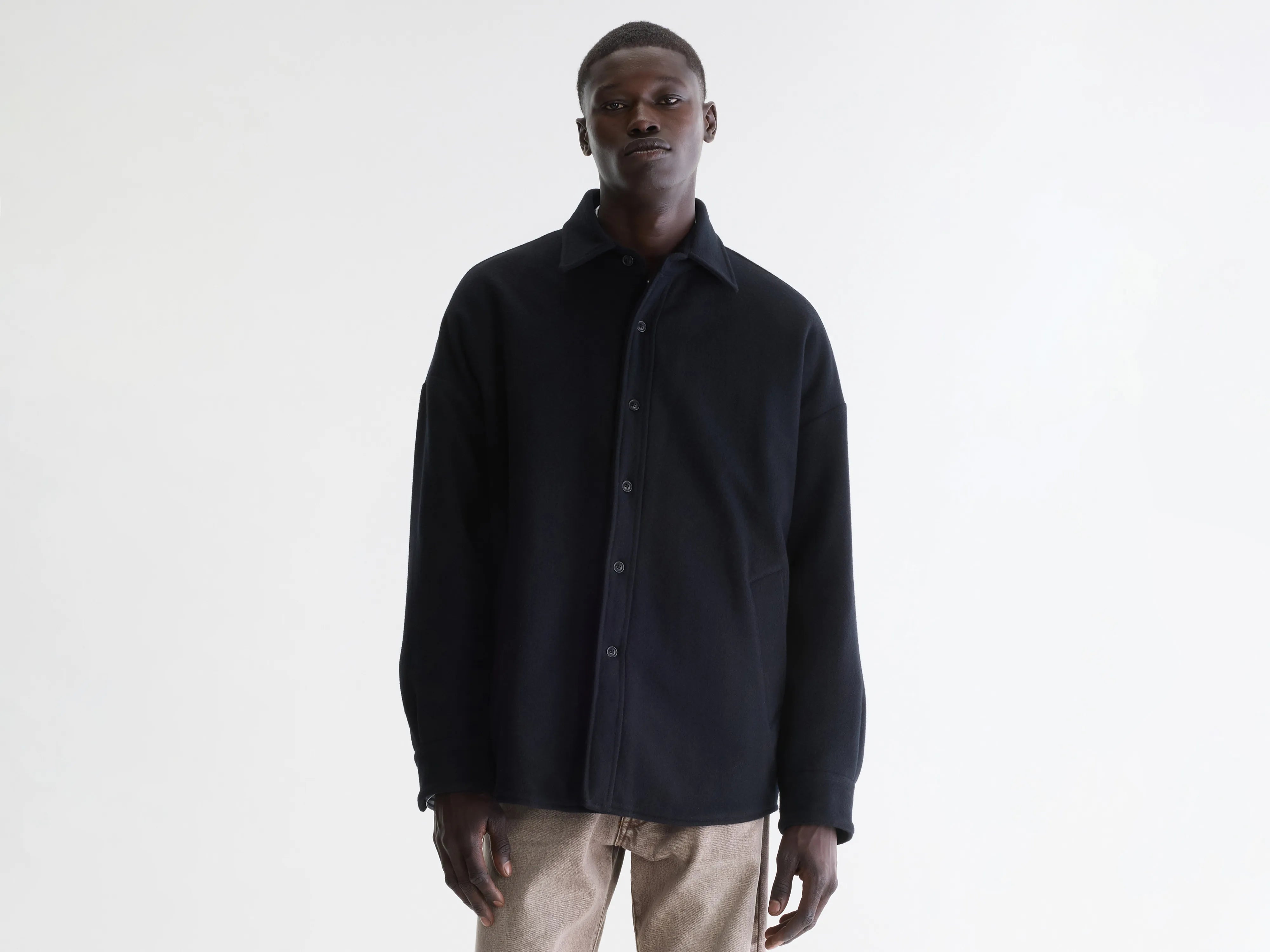 Jowe wool overshirt (262 / M / BLACK)